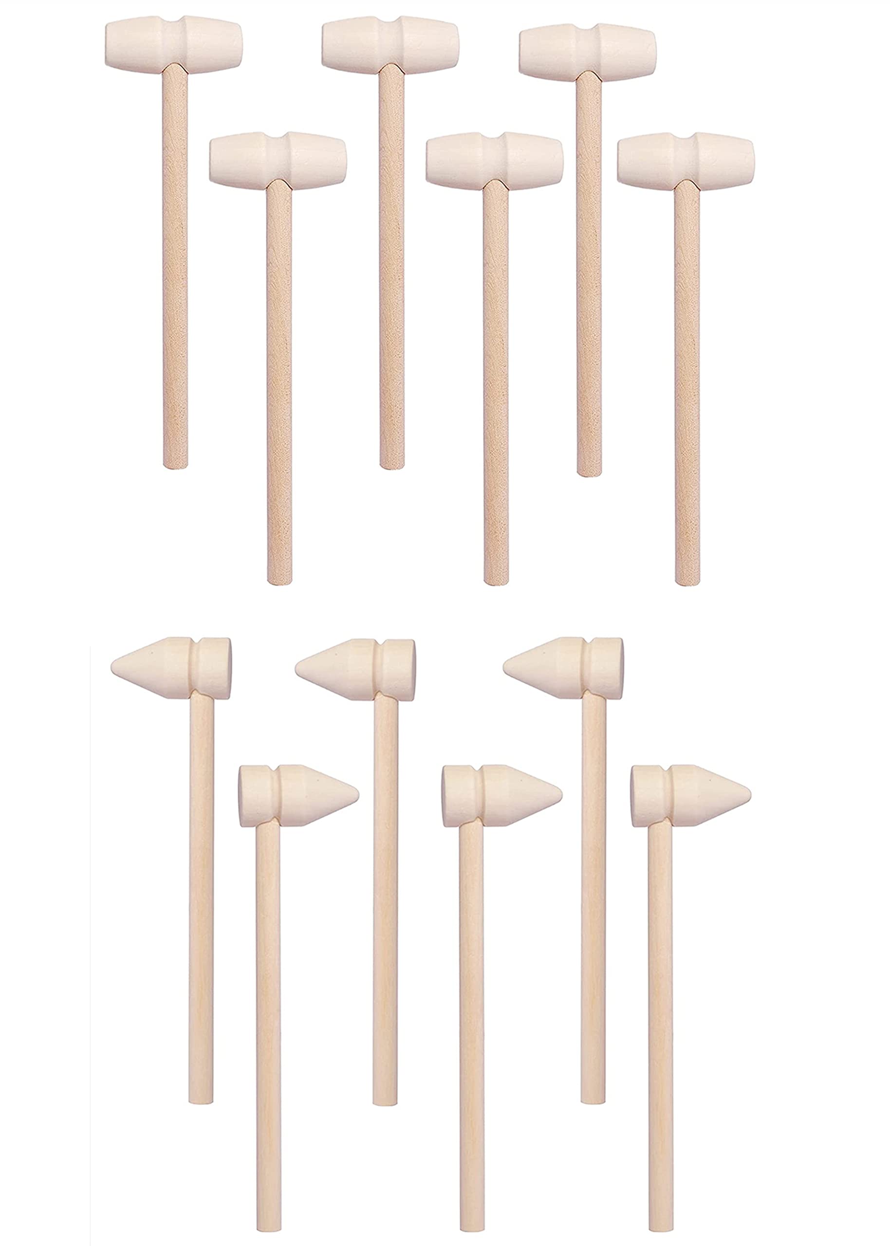 Alytimes Mini Chocolate Wooden Hammer - 16PCS Crab & Nut Cracker Tool for Kids, Party Games, Crafts - Perfect for Cracking Shellfish, Shrimp, Chocolate Hearts & Nuts - Fun Kitchen & Party Accessory