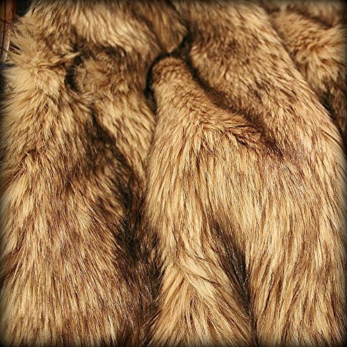 Handmade Faux Coyote & Wolf Skin Throw Blanket - 5'x6' Plush Faux Fur Blanket by Fur Accents USA - Cozy Home Decor for Sofa, Bed & Winter Warmth