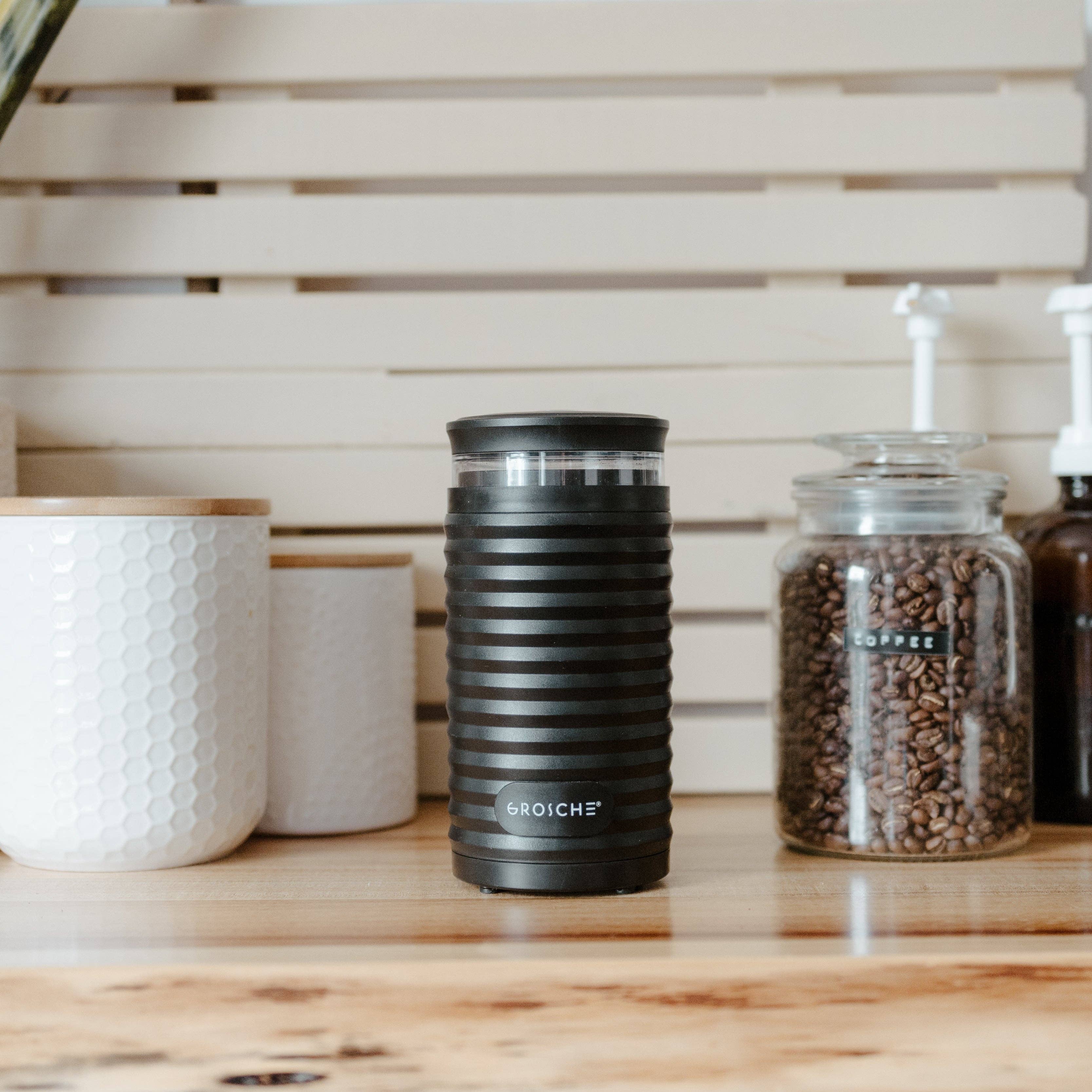 GROSCHE BREMEN Electric Coffee Grinder with Stainless Steel Blades - Perfect for Espresso, French Press & Cold Brew at Home or Office