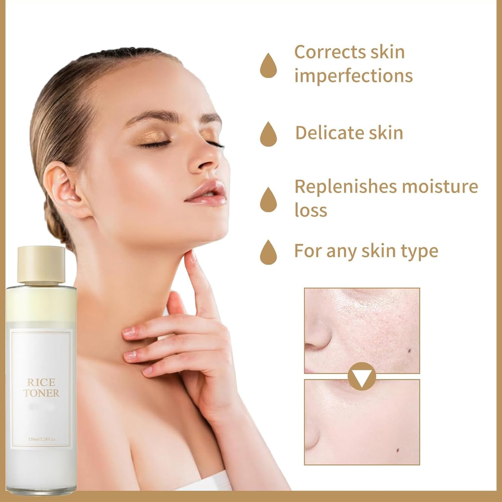 Pemarlis 150ml Rice Toner for Dry & Sensitive Skin - Hydrating Rice Extract Facial Toner with Pure Essential Oils | Deep Moisturizing Skin Care for Daily Hydration & Glowing Complexion | Perfect for Morning & Night Routine