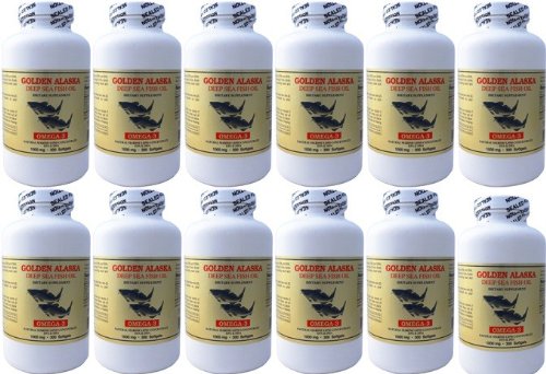 Premium Golden Alaska Deep Sea Fish Oil 1000mg - 300 Softgels (12 Pack) | Omega-3 EPA DHA Supplement for Heart, Brain & Joint Health | Great for Adults & Seniors Daily Wellness Routine