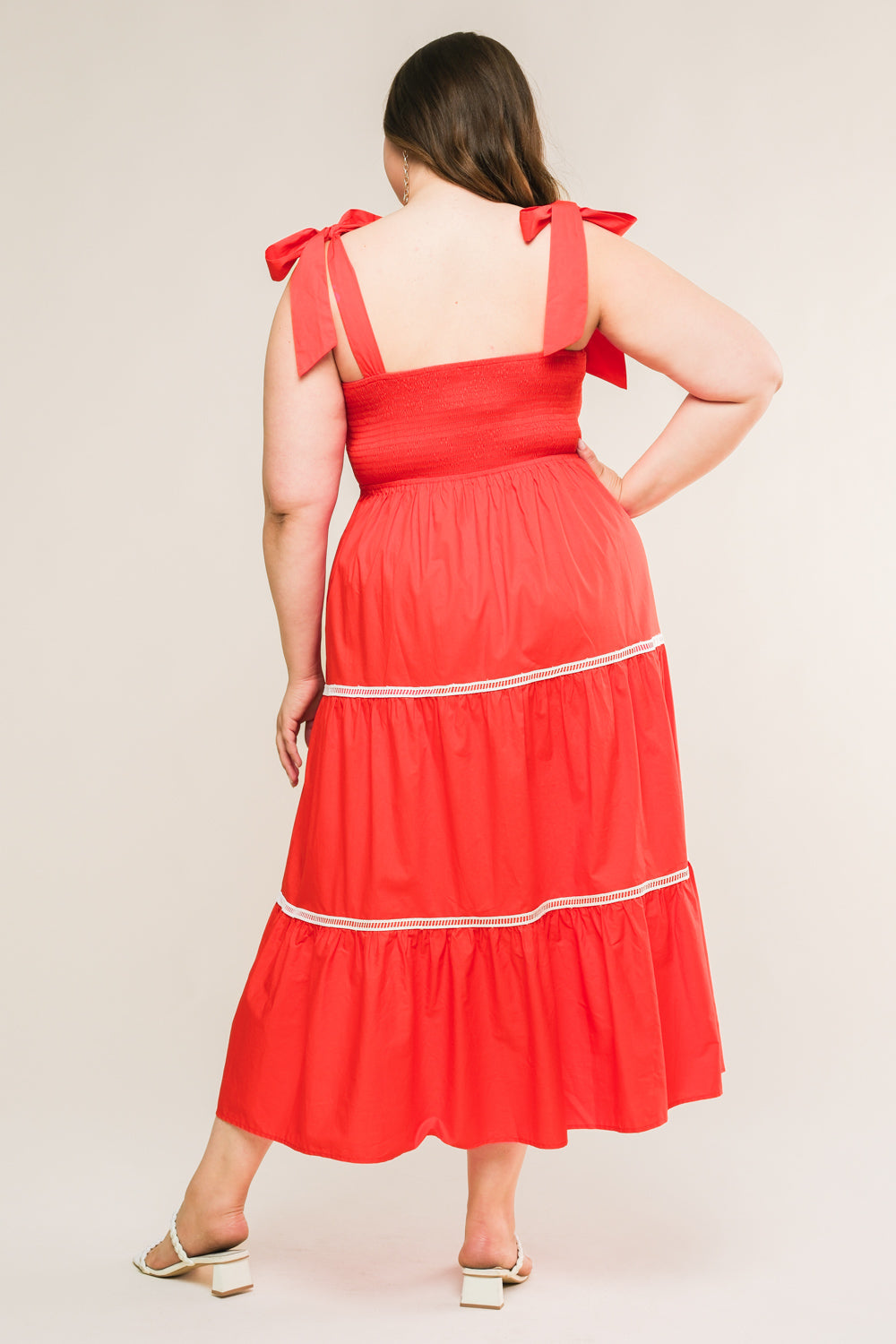 Elegant Lace Trim Poplin Midi Dress for Women - Perfect for Summer, Weddings & Special Occasions