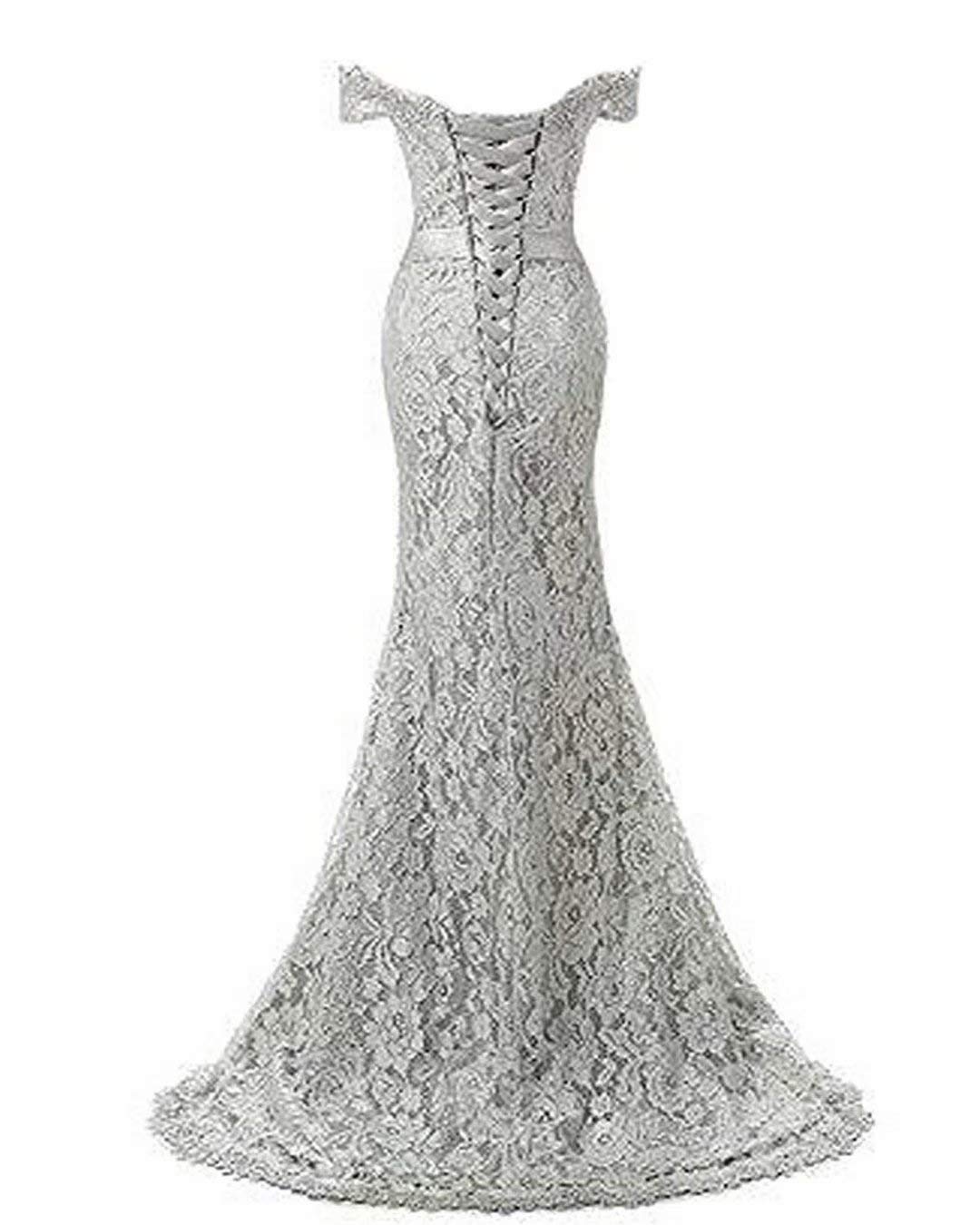 Elegant Off Shoulder Mermaid Prom Dress with Lace-Up Back & Train - Women's Formal Evening Gown for Homecoming, Wedding Guest, Black Tie Events & Special Occasions