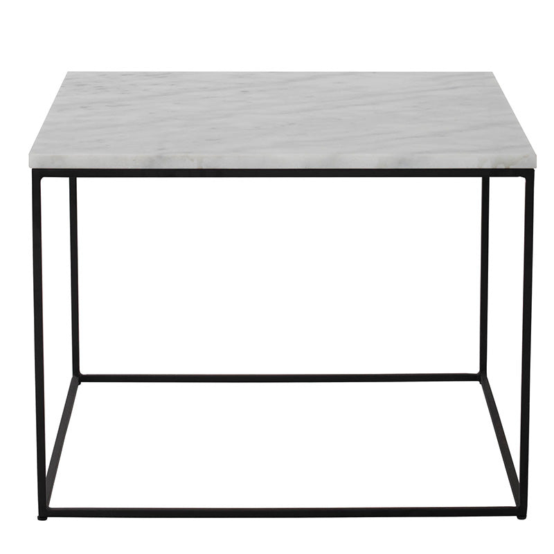 LUCIO White Marble Coffee Table 60cm - Modern Round Living Room Center Table for Small Spaces & Apartments