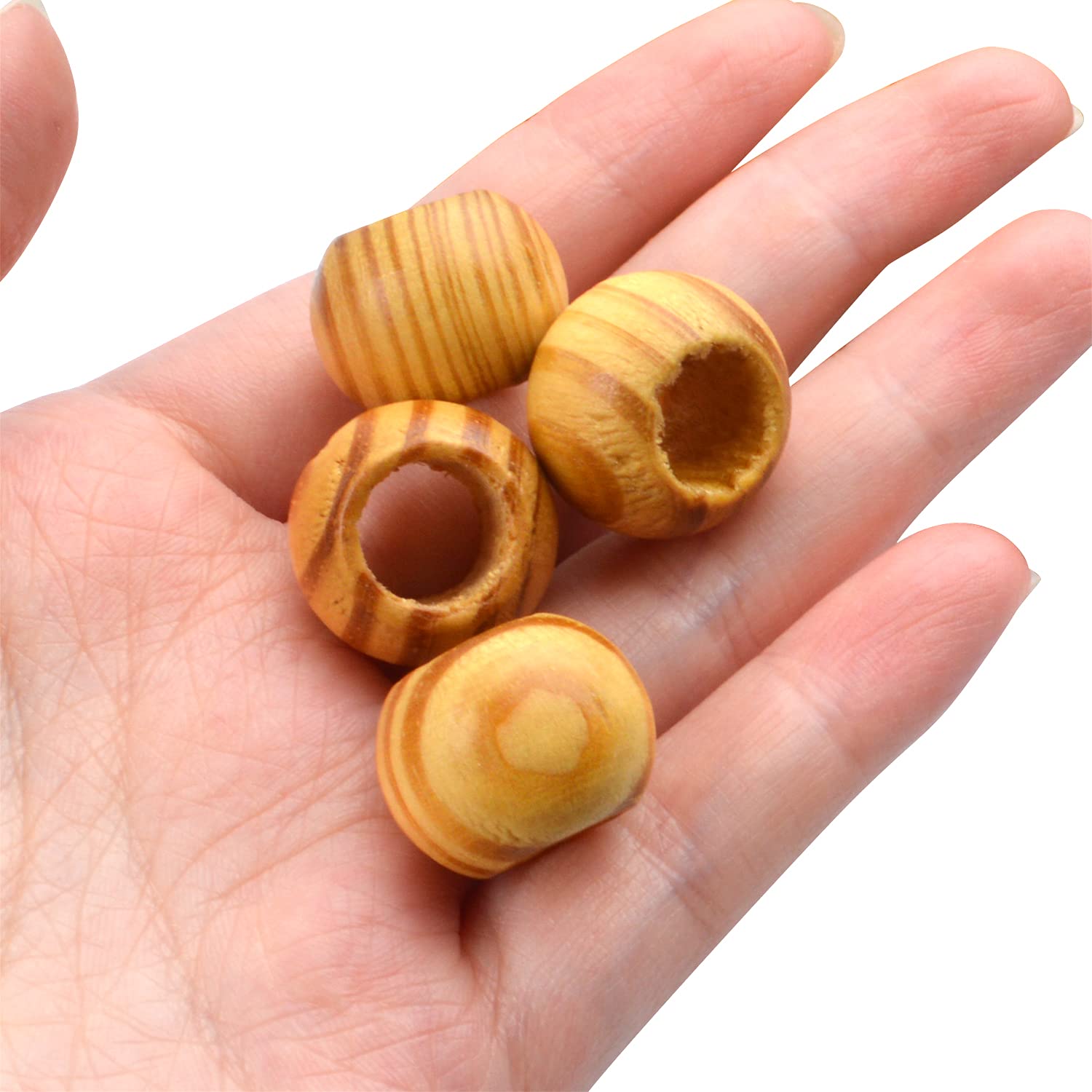 50pcs 20mm Natural Wood Round Spacer Beads with 10mm Large Hole - DIY Jewelry Making, Craft Supplies for Bracelets, Necklaces & Home Decor Projects