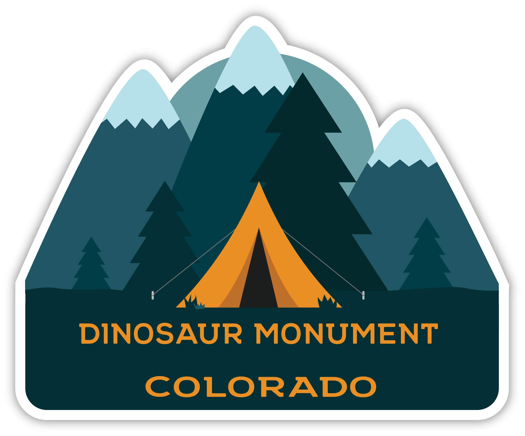 Dinosaur Monument Colorado Souvenir - 4 Inch Vinyl Decal Sticker for Camping Tents, Cars, Laptops & Water Bottles | Outdoor Adventure Decor