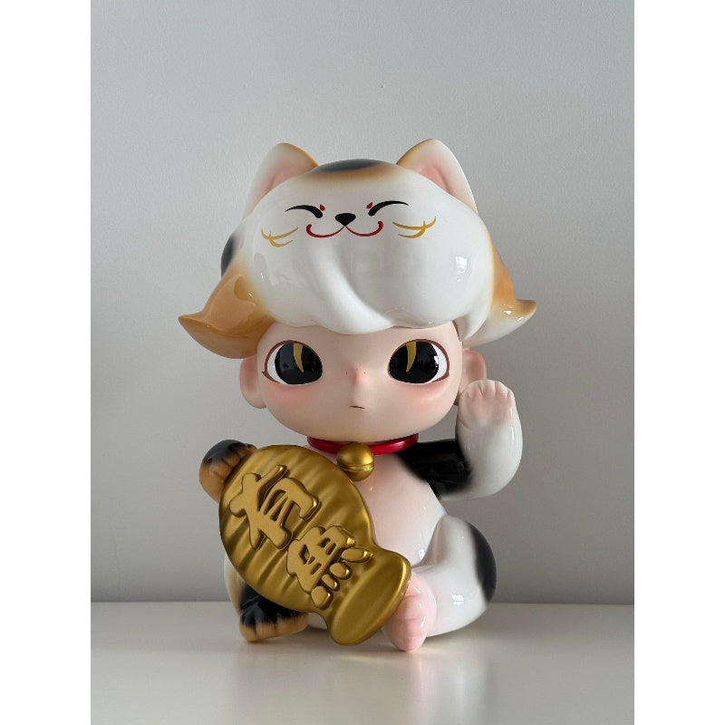DIMOO Maneki Neko Fortune Cat Limited Edition Collectible Figurine - Lucky Charm for Home, Office & Gift Giving