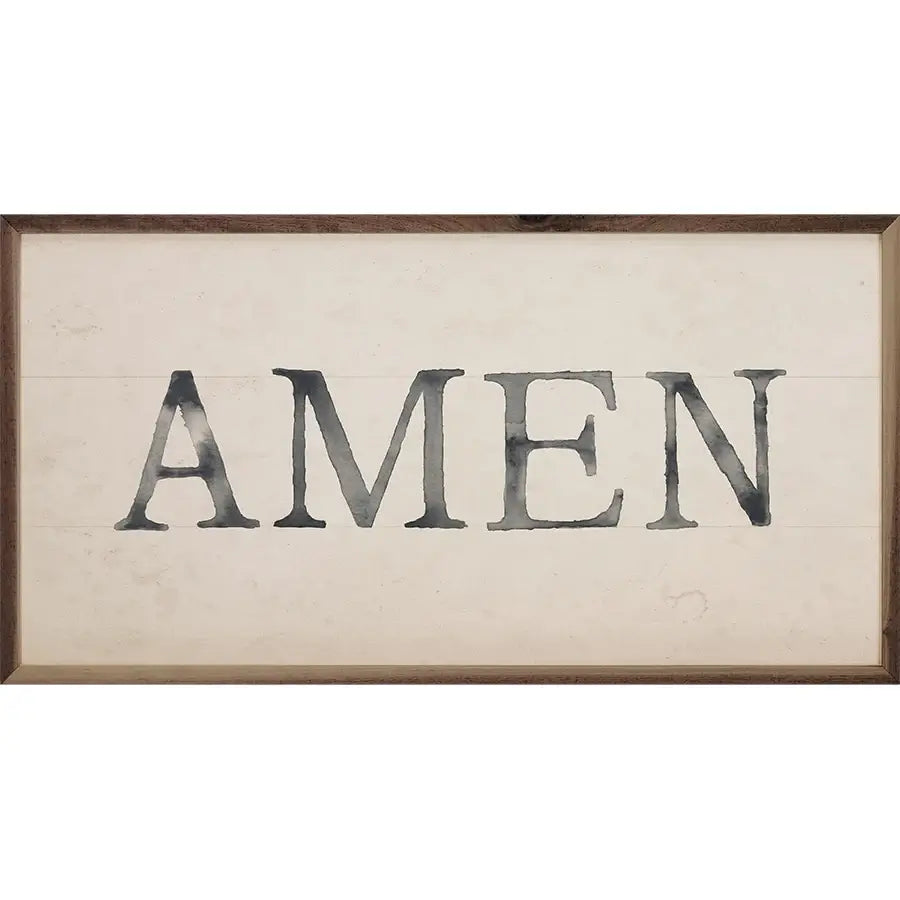 Amen Wood Framed Print - Inspirational Wall Art Decor for Home, Office & Church - Perfect for Living Room, Bedroom & Prayer Space