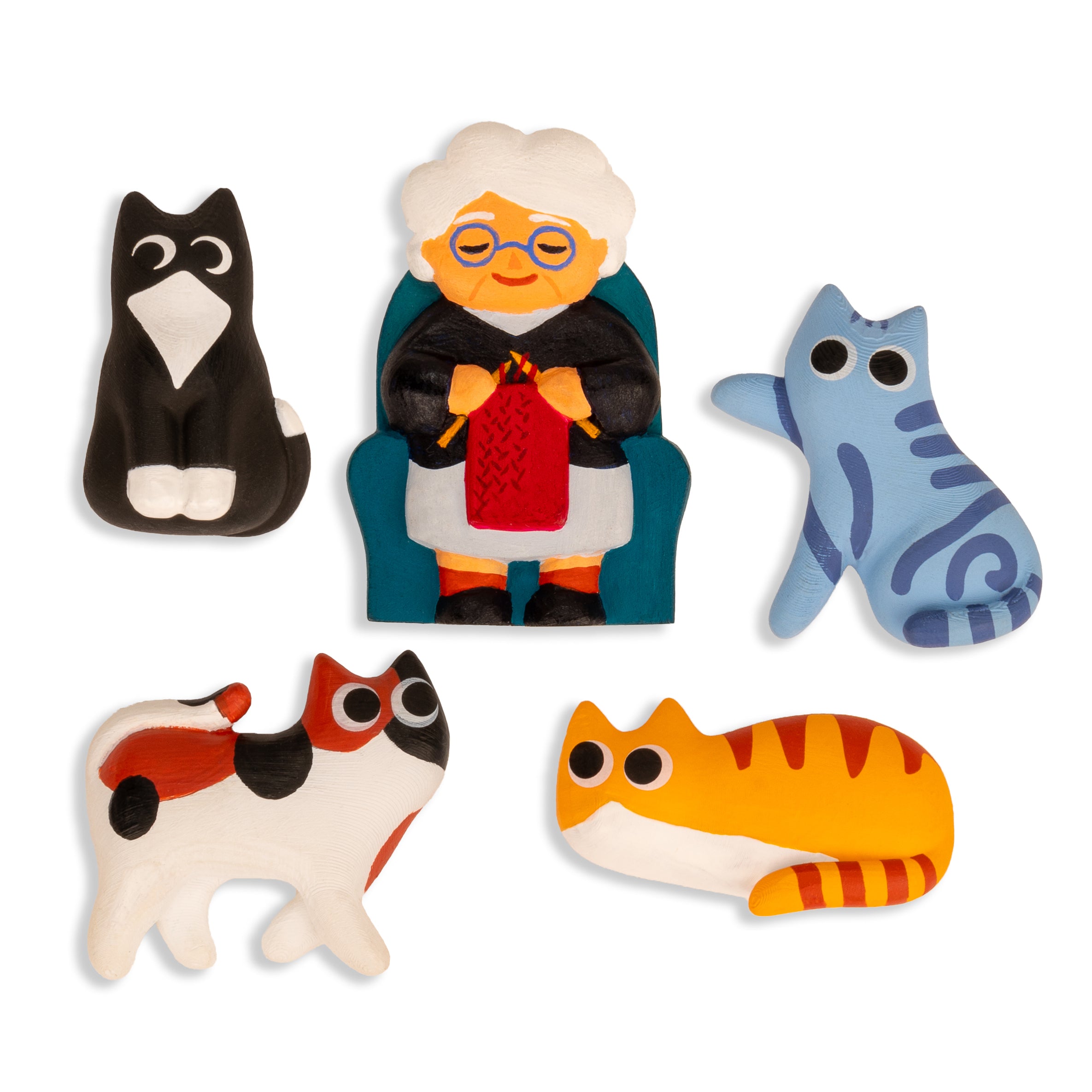 Funny Cat Lady Magnets - Cute Fridge Magnets for Cat Lovers - Perfect for Home, Office & Gifts