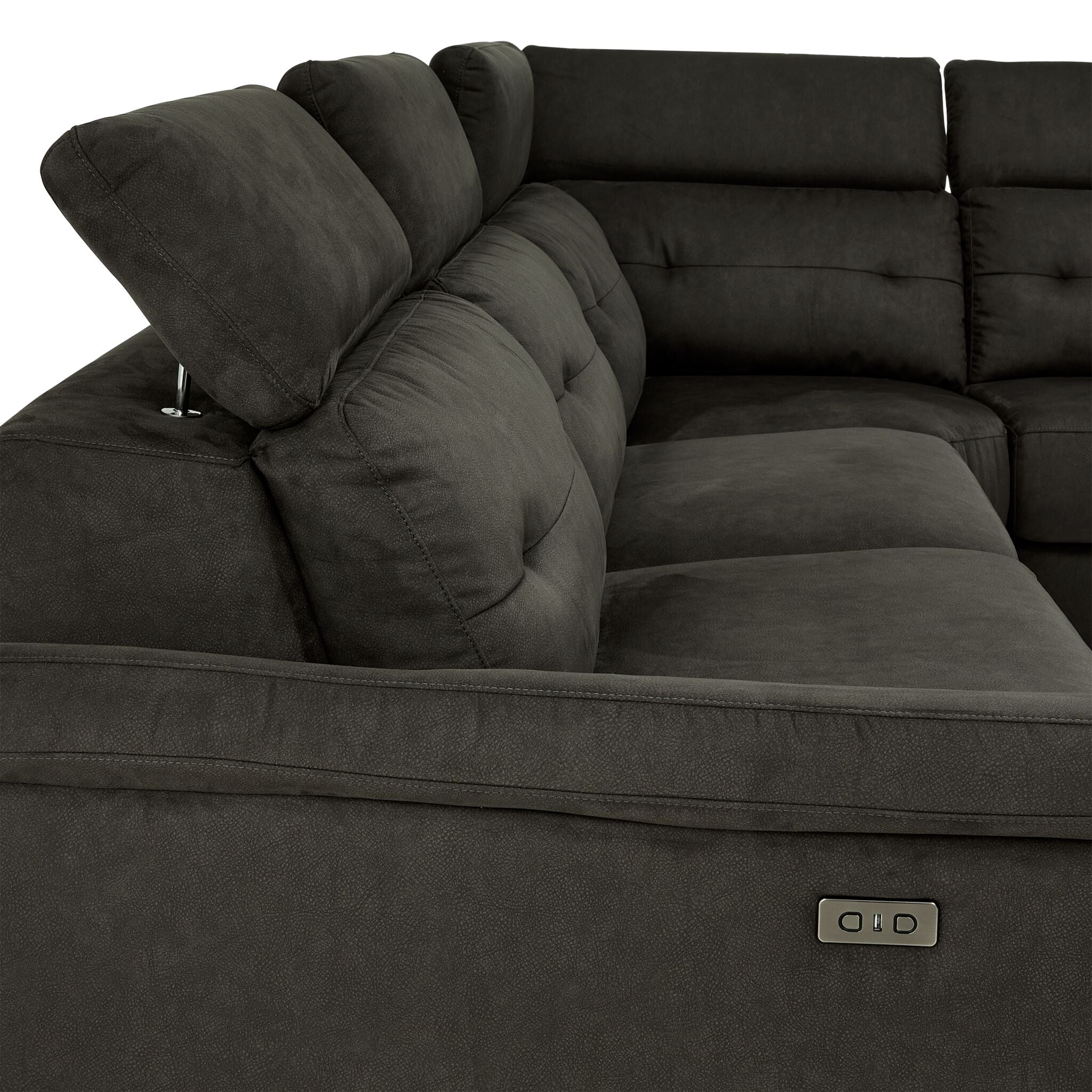 Colorado 4-Piece Power Reclining Sectional Sofa with Right Facing Chaise in Graphite Fabric - Perfect for Living Room, Home Theater & Family Gatherings