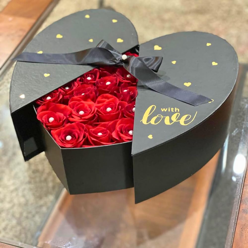 Luxury European Style Heart Shaped Flower Box - Elegant Floral Gift Box for Bouquets & Arrangements | Perfect for Valentine's Day, Weddings & Romantic Gifts