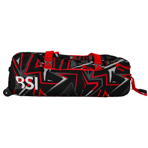 BSI Clear Top 3 Ball Tote Bowling Bag - Red/Black Color for Men & Women | Perfect for League Play, Tournaments & Practice Sessions