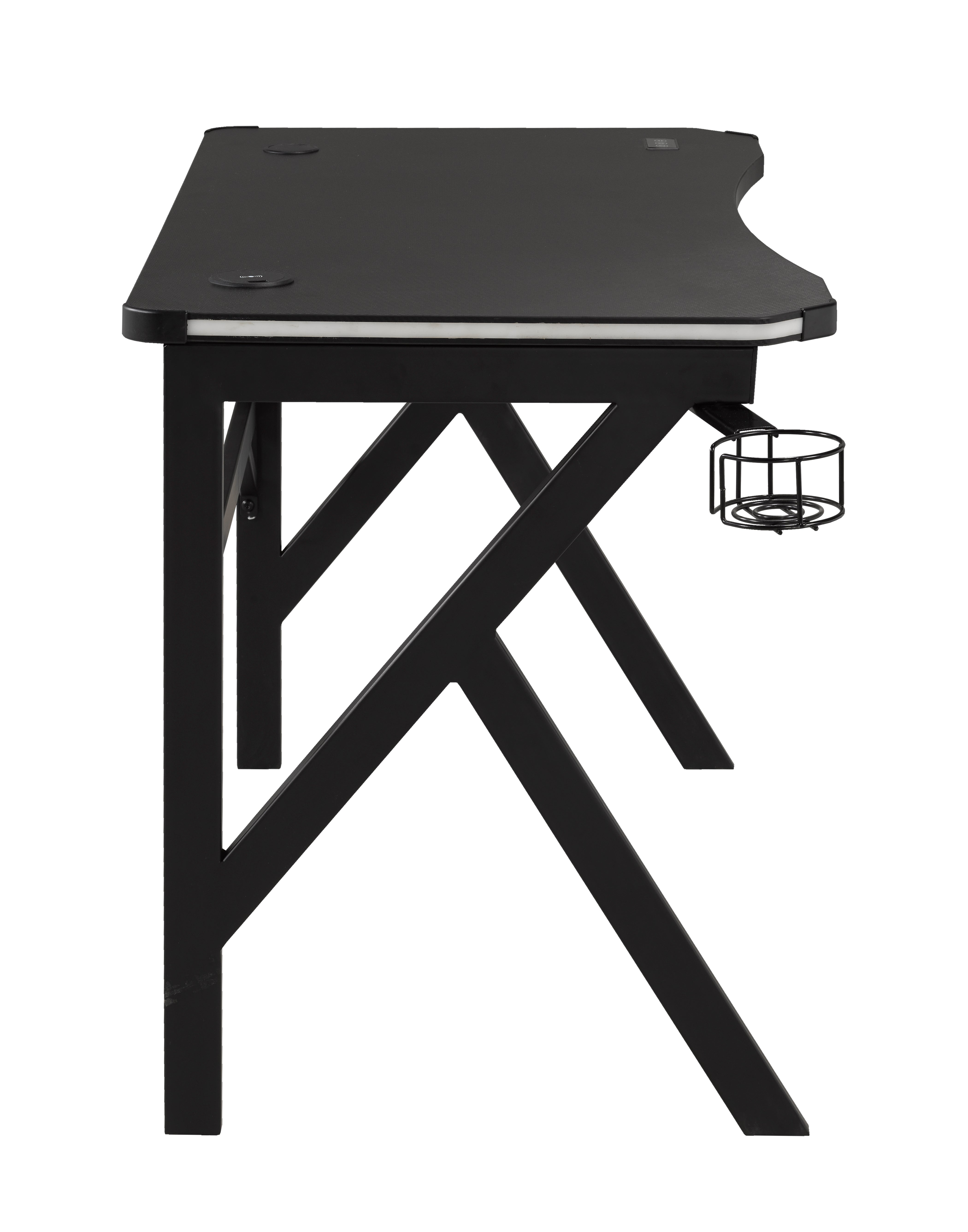 Premium Black Gaming Desk - Ergonomic Design for PC & Console Gamers - Perfect for Home Office & Streaming Setup