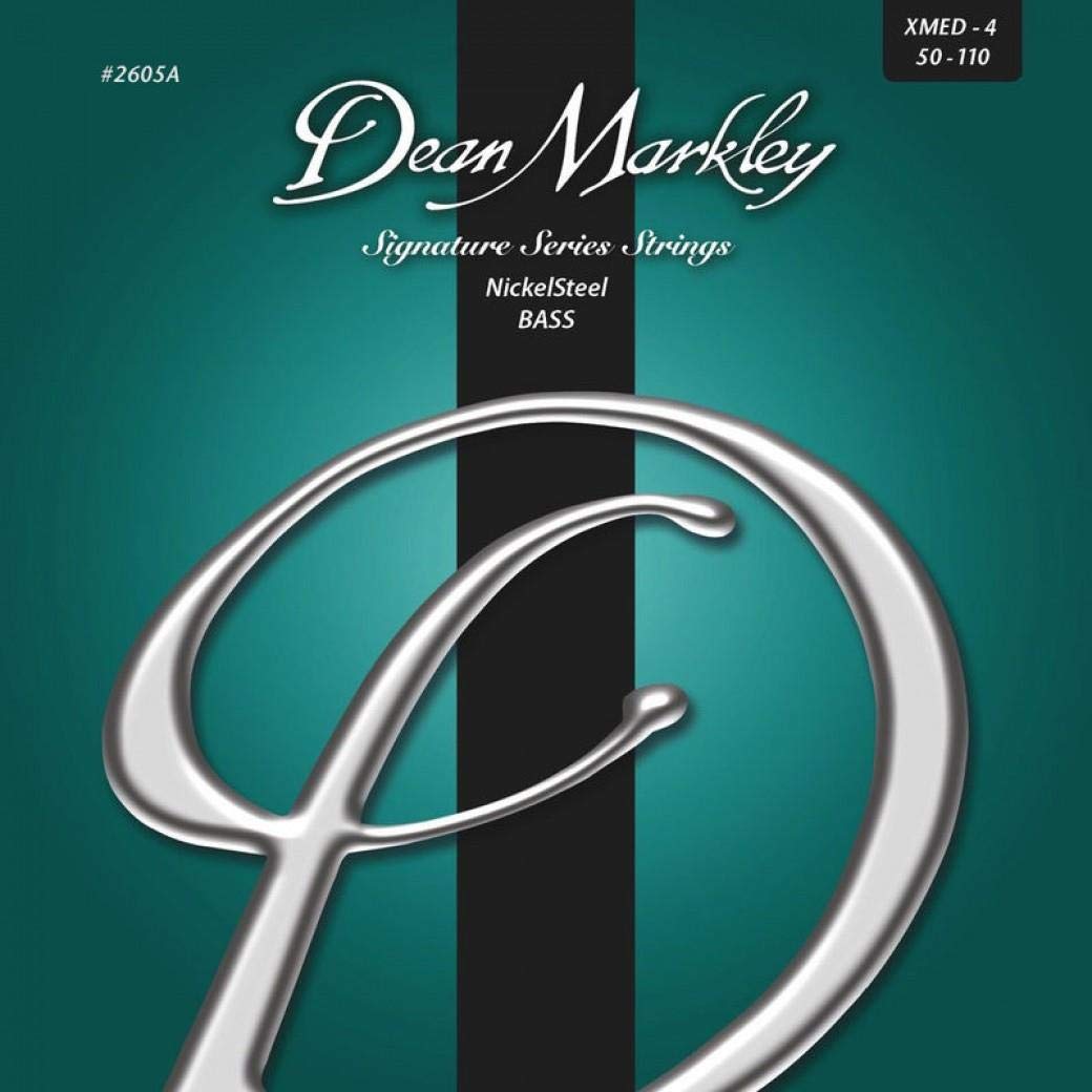 Dean Markley Nickelsteel Extra Medium 4-String Bass Guitar Strings 50-110 Gauge (DM2605A) - Perfect for Rock, Jazz & Studio Recording
