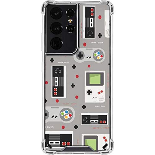Skinit Clear Phone Case for Samsung Galaxy S21 Ultra 5G - Retro Nintendo Design | Protective Slim Cover | Perfect for Gaming Fans & Everyday Use