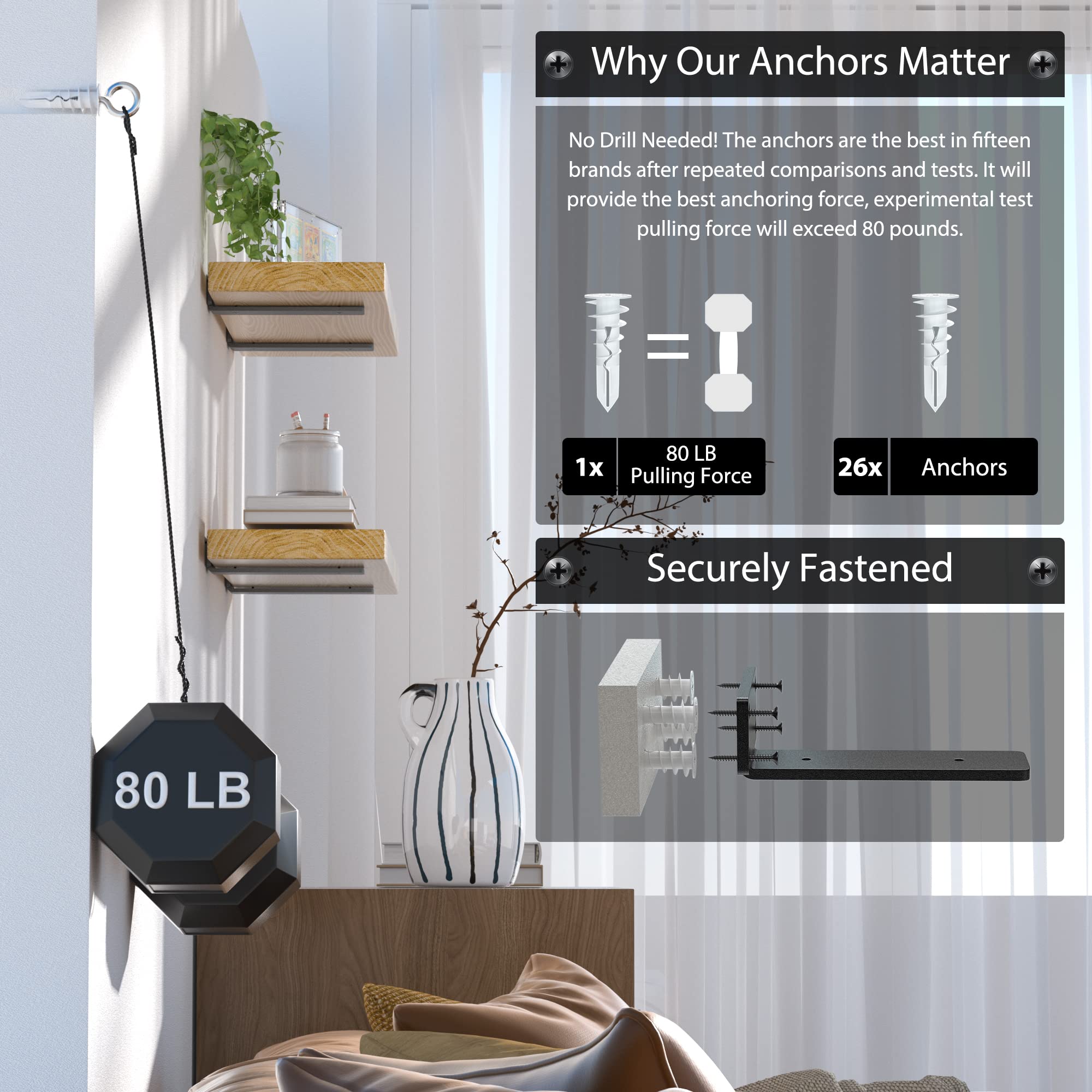 Heavy Duty Shelf Brackets 8 Inch (1/5