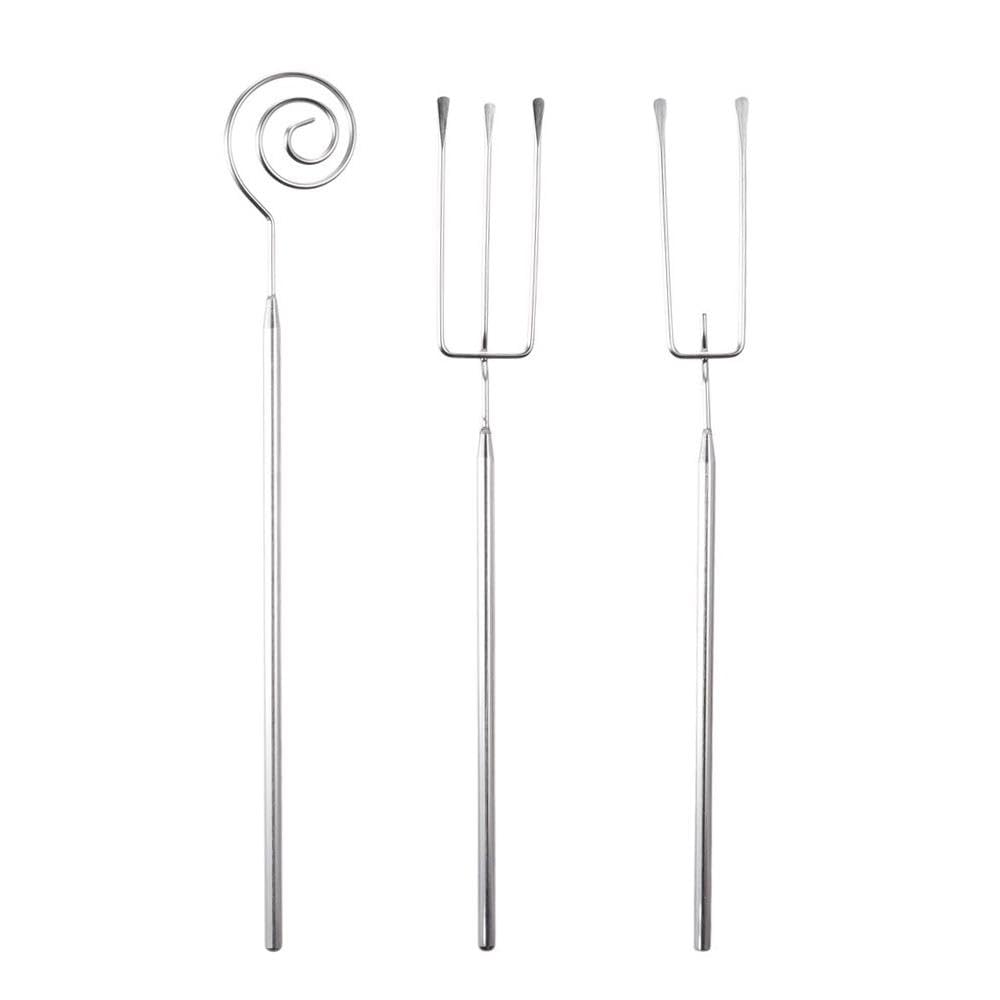 3PCS Stainless Steel Chocolate Fondue Forks Set - 7.87 Inch Silver Candy & Dessert Dipping Tools for Baking, Parties & Romantic Dinners (608947469296)