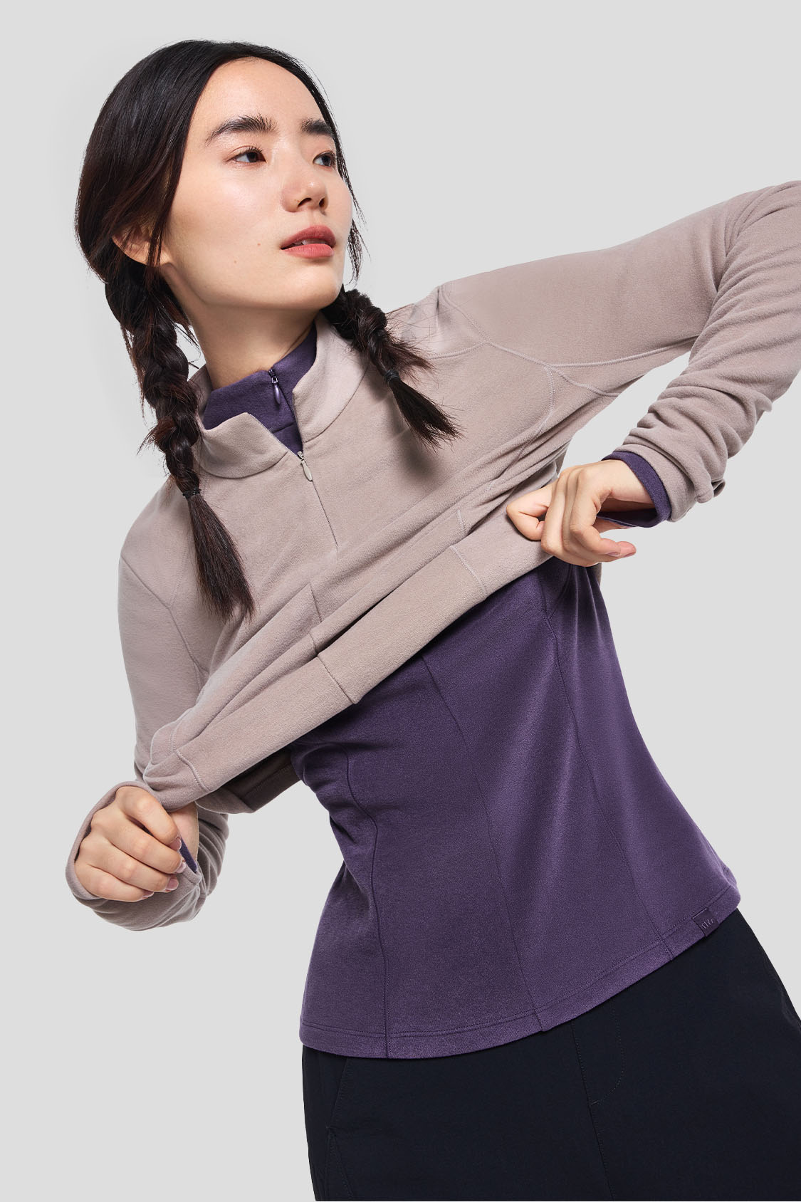 Women's Slim Fit Fleece Zip-Up Jacket - Mid Warmth Half Zip Top for Outdoor Hiking & Casual Wear