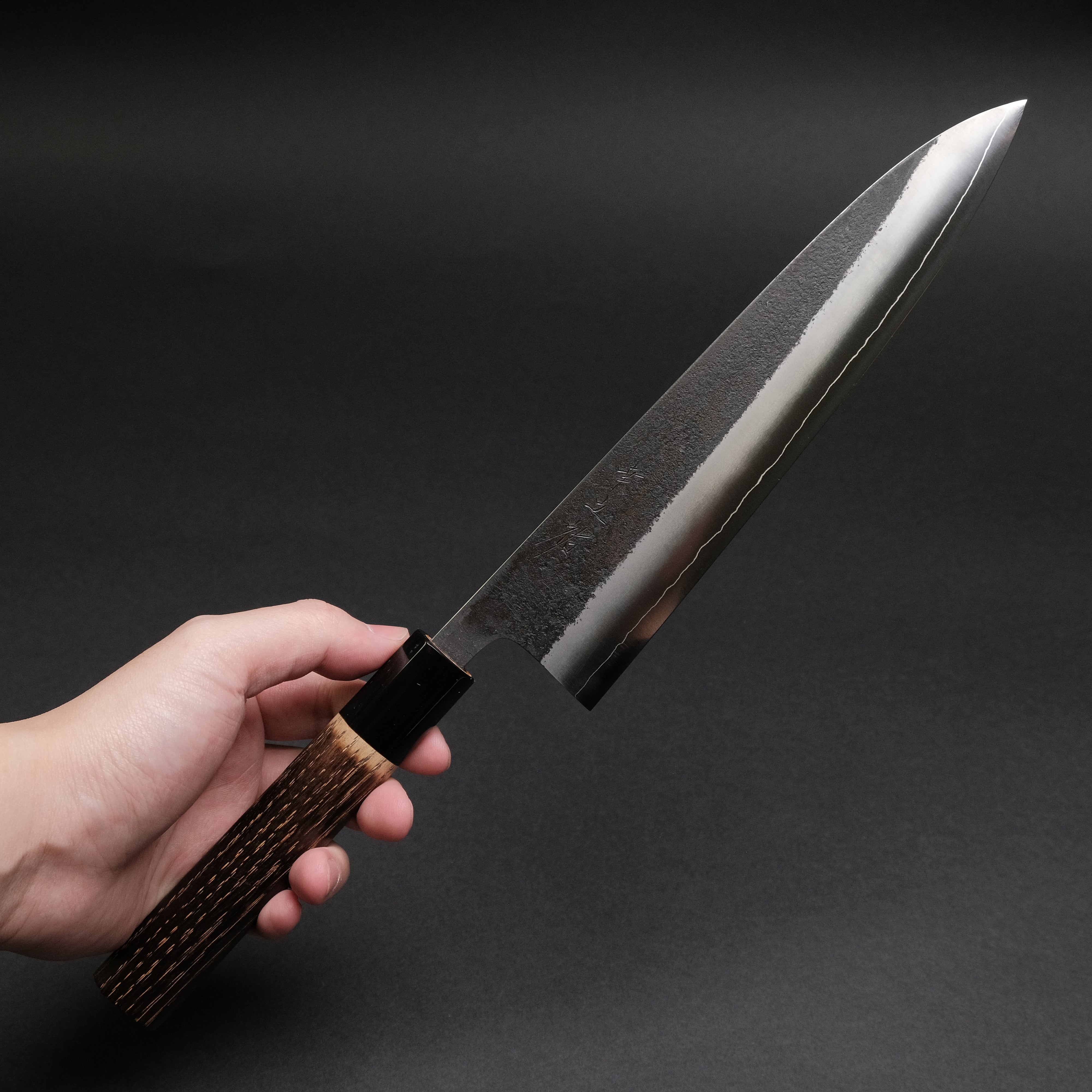 Premium Konosuke Madei Sumiiro SLD Gyuto 210mm Japanese Chef Knife - High Carbon Stainless Steel Blade with Burnt Chestnut Handle - Perfect for Sushi, Meat Slicing & Professional Kitchen Use