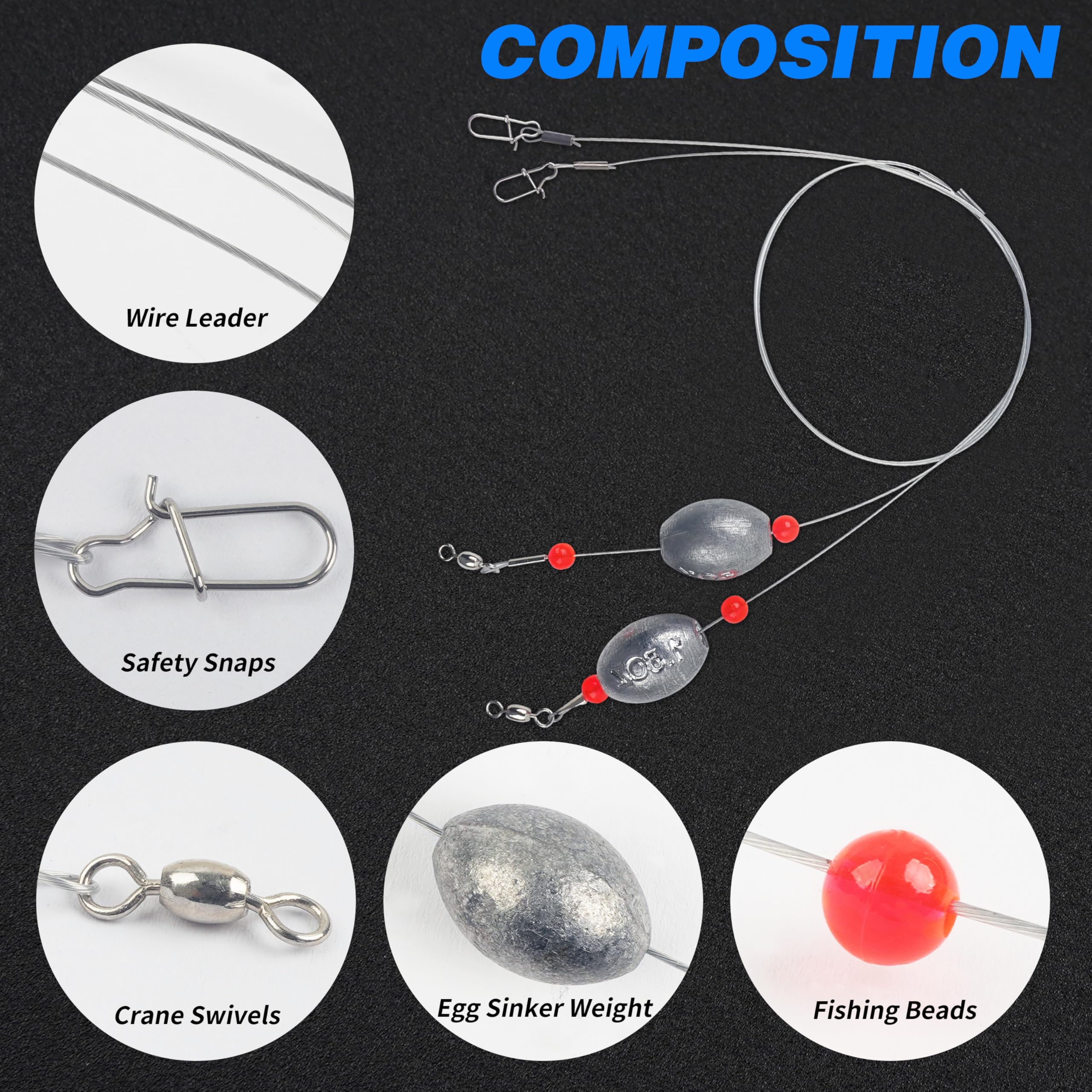 4/8pcs Stainless Steel Egg Fishing Sinker Rigs with Swivel Snap Connector - Saltwater Flounder & Trout Bottom Fishing Gear for Ocean & Freshwater Angling | Perfect for Pier, Shore & Boat Fishing