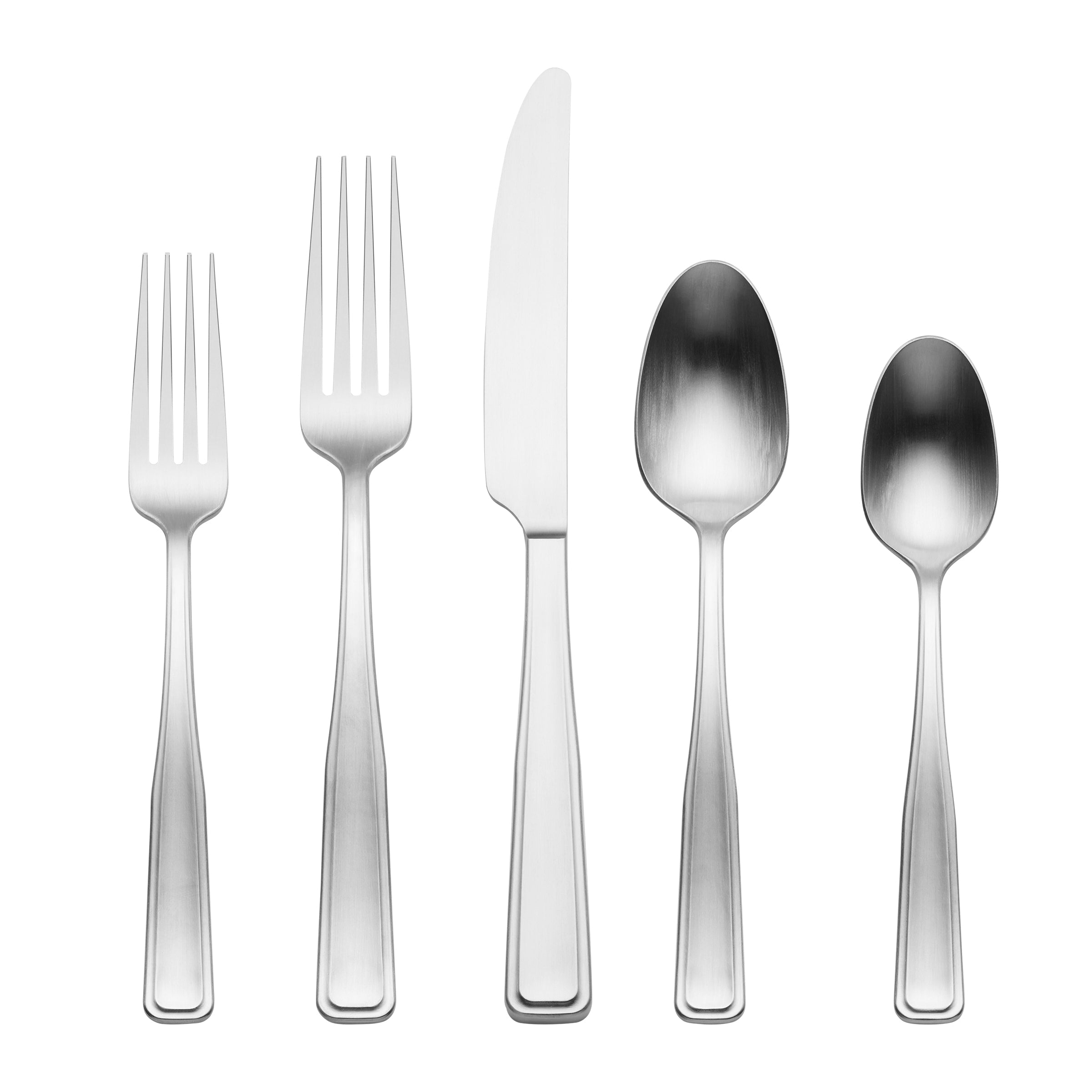 Reid Satin 20-Piece Flatware Set - Stainless Steel Silverware Set for 4 - Elegant Dining Utensils for Home, Restaurant & Wedding - Knife, Fork & Spoon Set