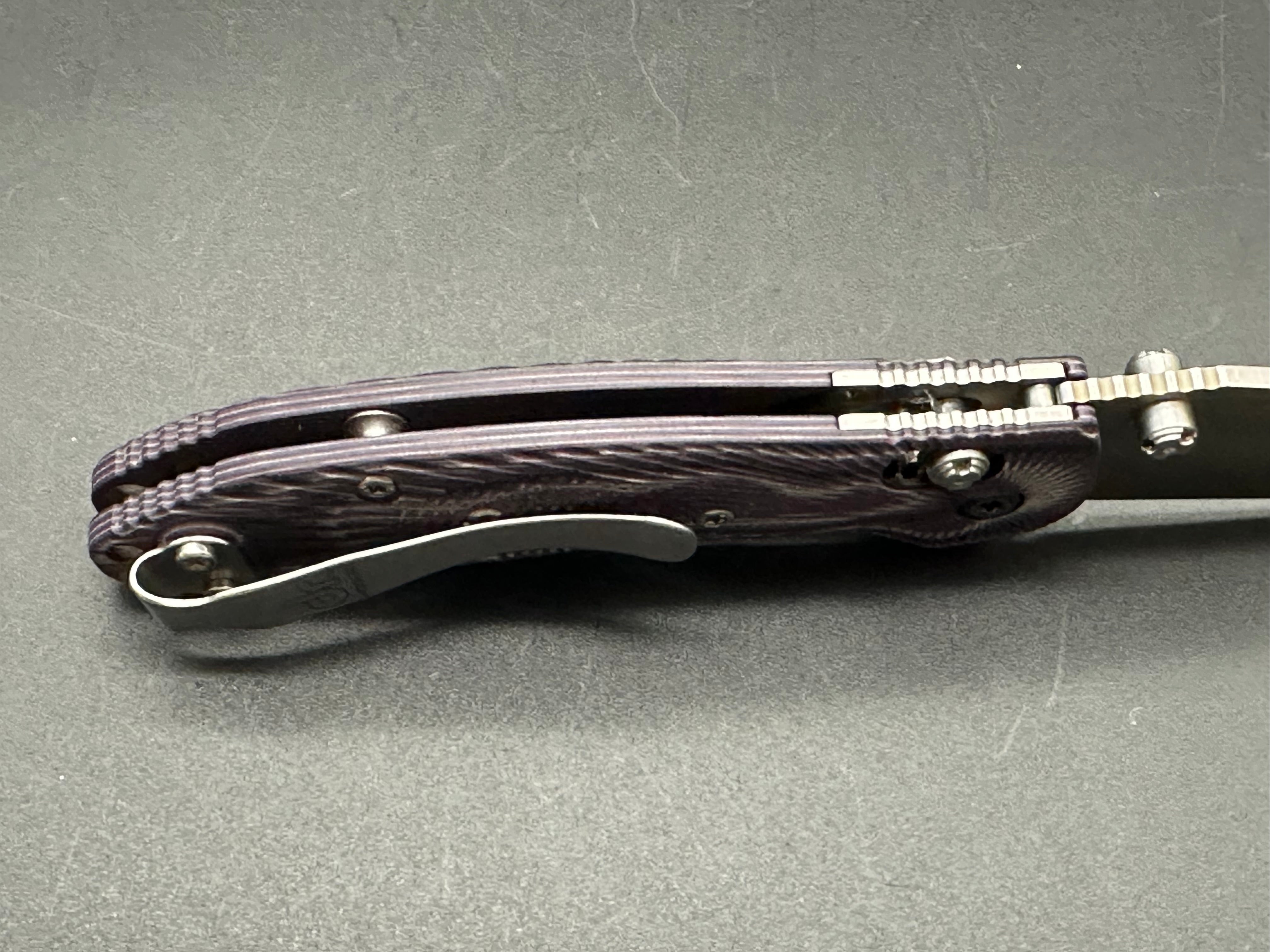 Doug Ritter Mini RSK MK1 G2 Folding Pocket Knife - Knifeworks Exclusive with Mascus Purple G10 Handle | EDC, Outdoor, Camping, Survival Gear