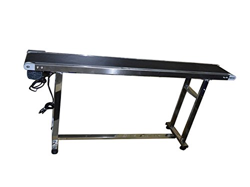 INTBUYING 110V PVC Belt Conveyor Machine - 59 Inch Length, 7.8 Inch Width - Packaging, Assembly Line, Warehouse Transport - No Guardrail Design for Easy Loading