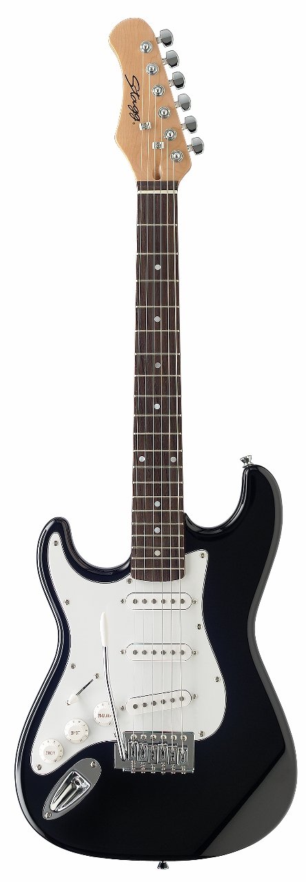 Stagg S300 Left Handed Electric Guitar - 3/4 Size Standard S Model in Black | Perfect for Beginners & Left-Handed Players - Home Studio, Live Performances & Music Practice