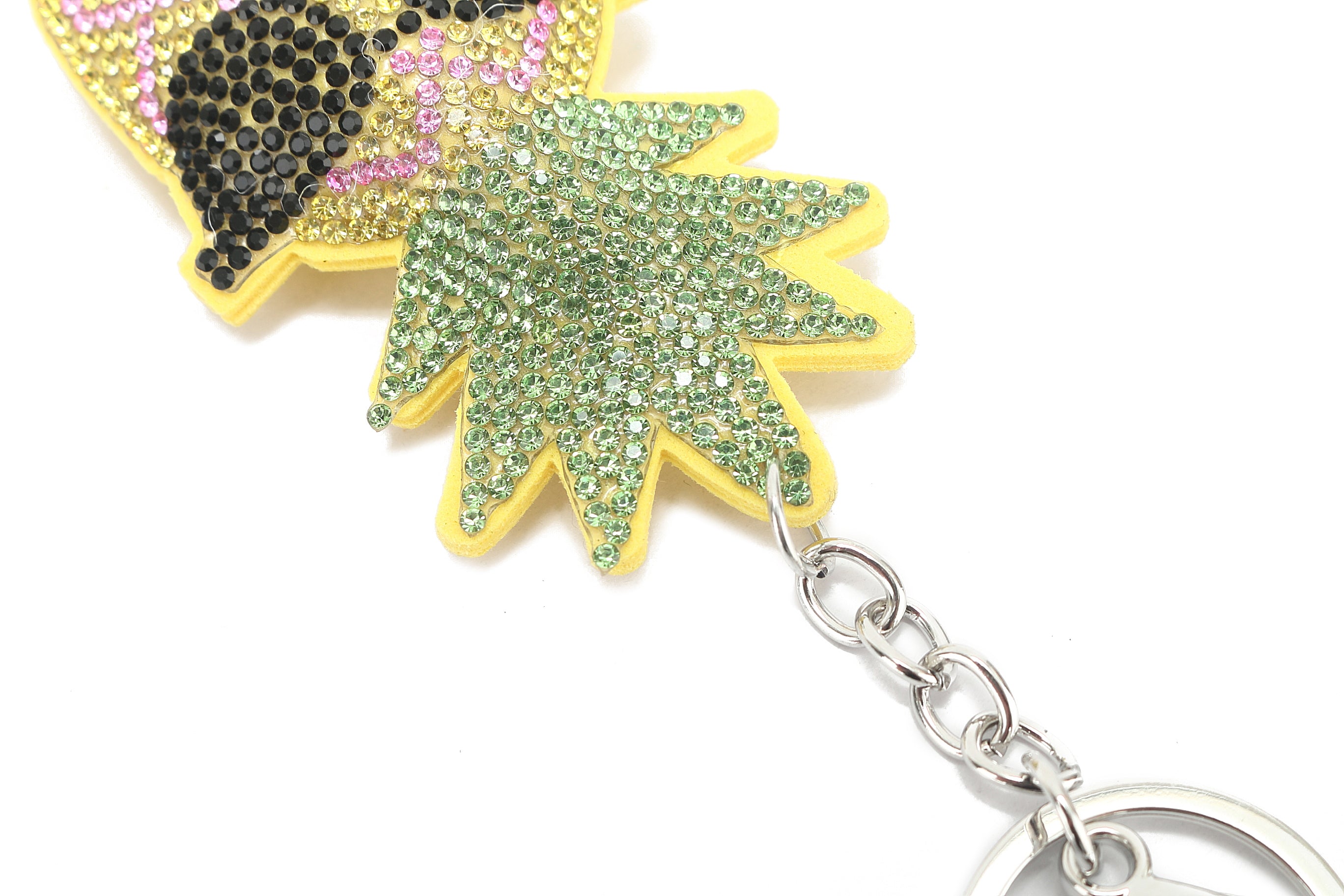 Crystal Pineapple Glasses Charm for Handbags - Yellow Fashion Accessory for Women | Perfect for Summer Bags, Beach Totes & Gift Giving