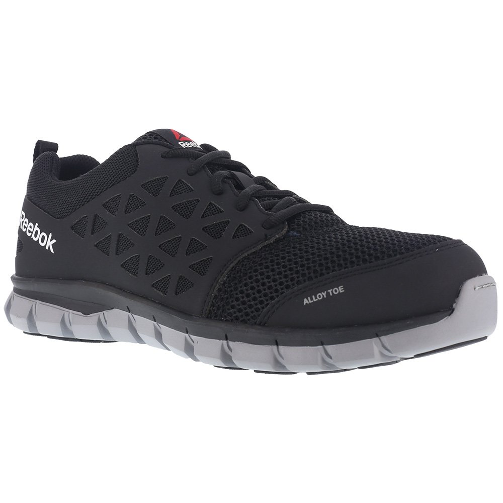 Reebok Men's RB4041 Sublite Cushion Safety Toe Work Shoes - Black Non-Slip Athletic Sneakers for Construction, Warehouse & Industrial Work