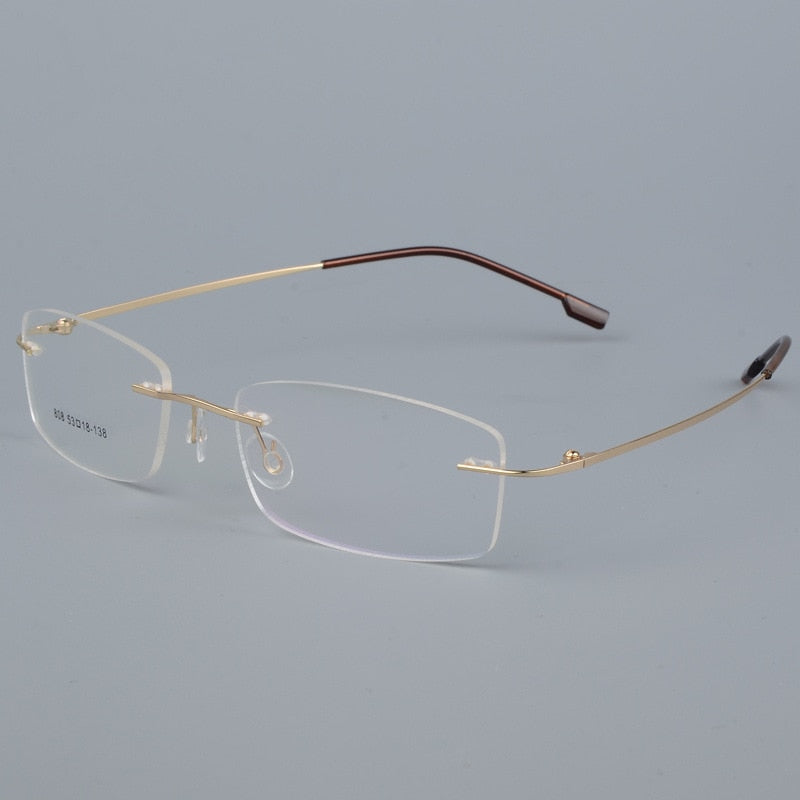 Bclear Titanium Alloy Rimless Eyeglasses for Men - Ultra Lightweight Frame Model SJ808 | Perfect for Office, Reading & Everyday Wear