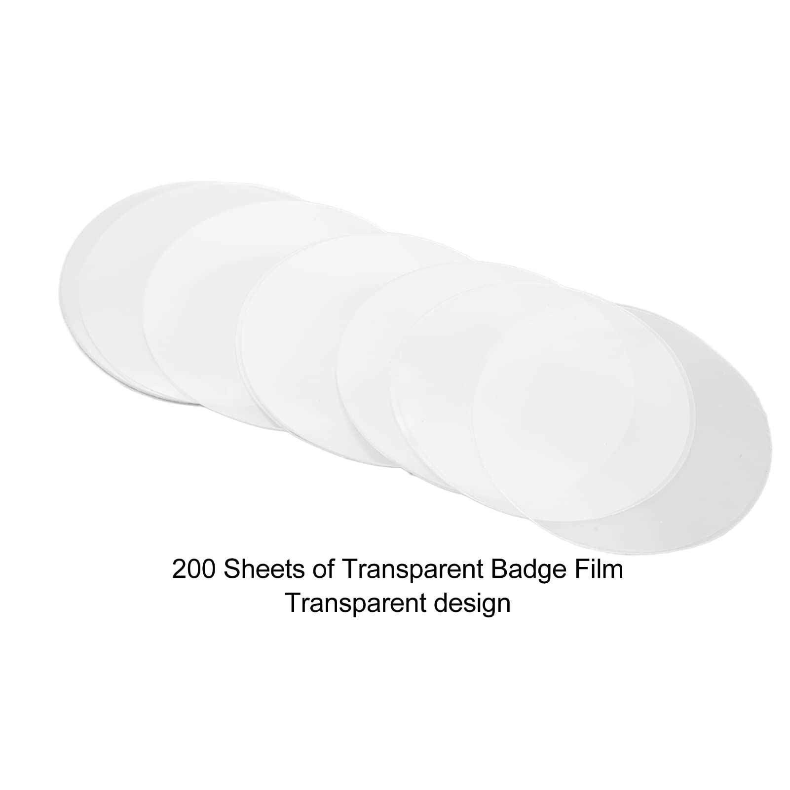 Cyrank 200PCS Badge Films & Button Maker Supplies Kit - Round Blank Buttons, Transparent Films for 25mm, 32mm, 37mm, 42mm Button Maker Machines - Perfect for DIY Crafts, Events, and Custom Pins
