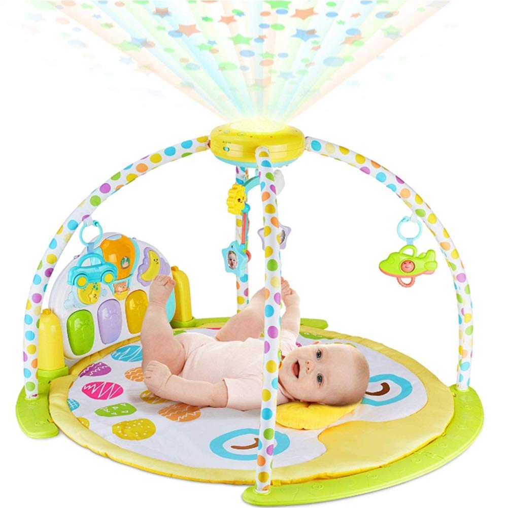 Soft Baby Play Gym Mat with Kick Piano & Star Projector - Interactive Learning Toy for Newborns & Infants | Tummy Time, Sensory Development & Early Education Playtime