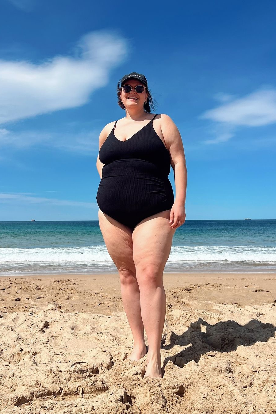 Coolum Core Support One Piece Swimsuit - Black Textured High Waist Bathing Suit for Women | Perfect for Beach, Pool, and Summer Vacations