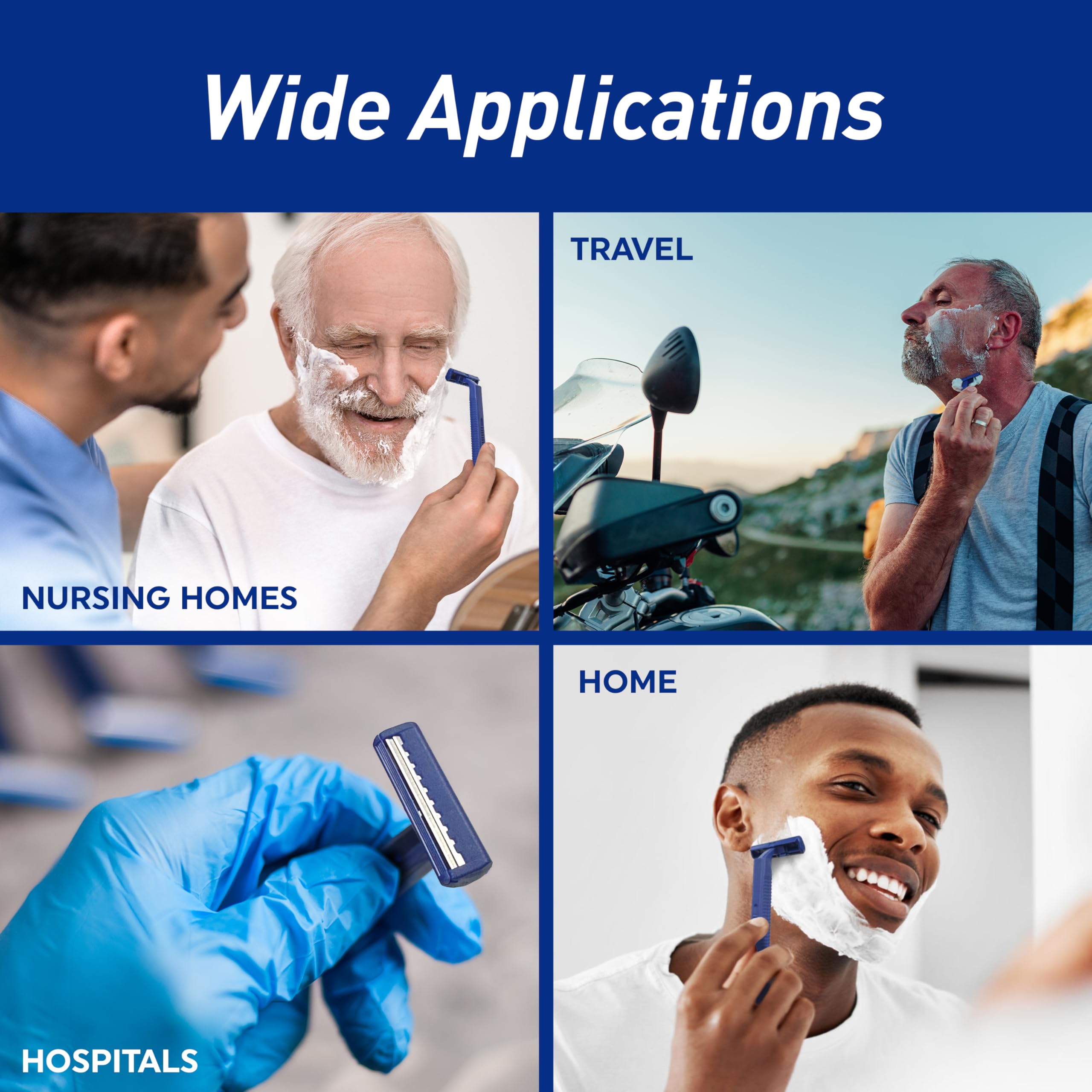 MED PRIDE Disposable Razors 10-Pack - Twin Blade Razors for Men & Women with Easy Grip Handle for Smooth Shaving - Perfect for Travel, Gym Bags & Home Use