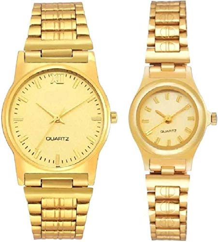 ZUPERIA Gold Analog Watch for Men & Women - Luxury Gold Dial & Strap - Pack of 2 - Perfect for Business, Casual & Formal Occasions