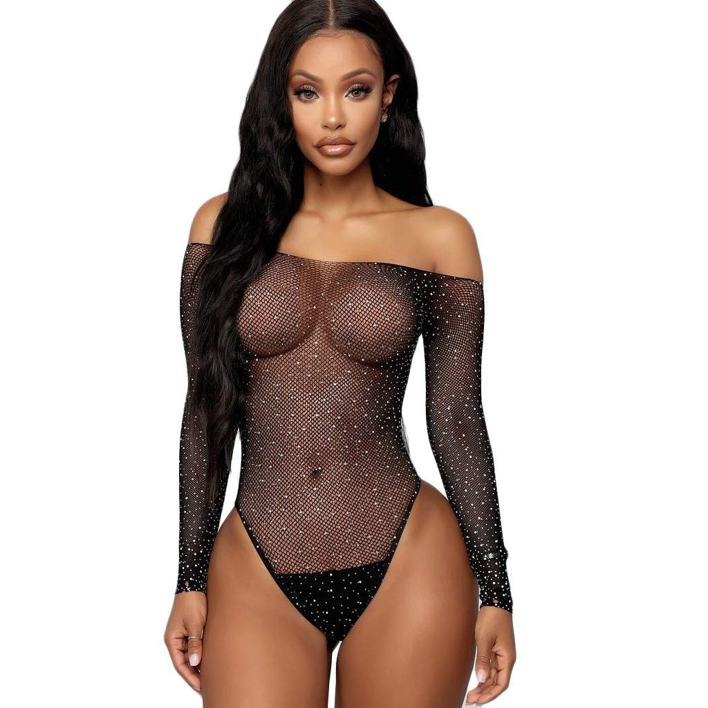 Sexy Sheer Mesh Bodysuit Lingerie for Women - Stretchy Mini Babydoll Teddy Clubwear with Lace Trim | Perfect for Valentine's Day, Boudoir Photography & Romantic Nights