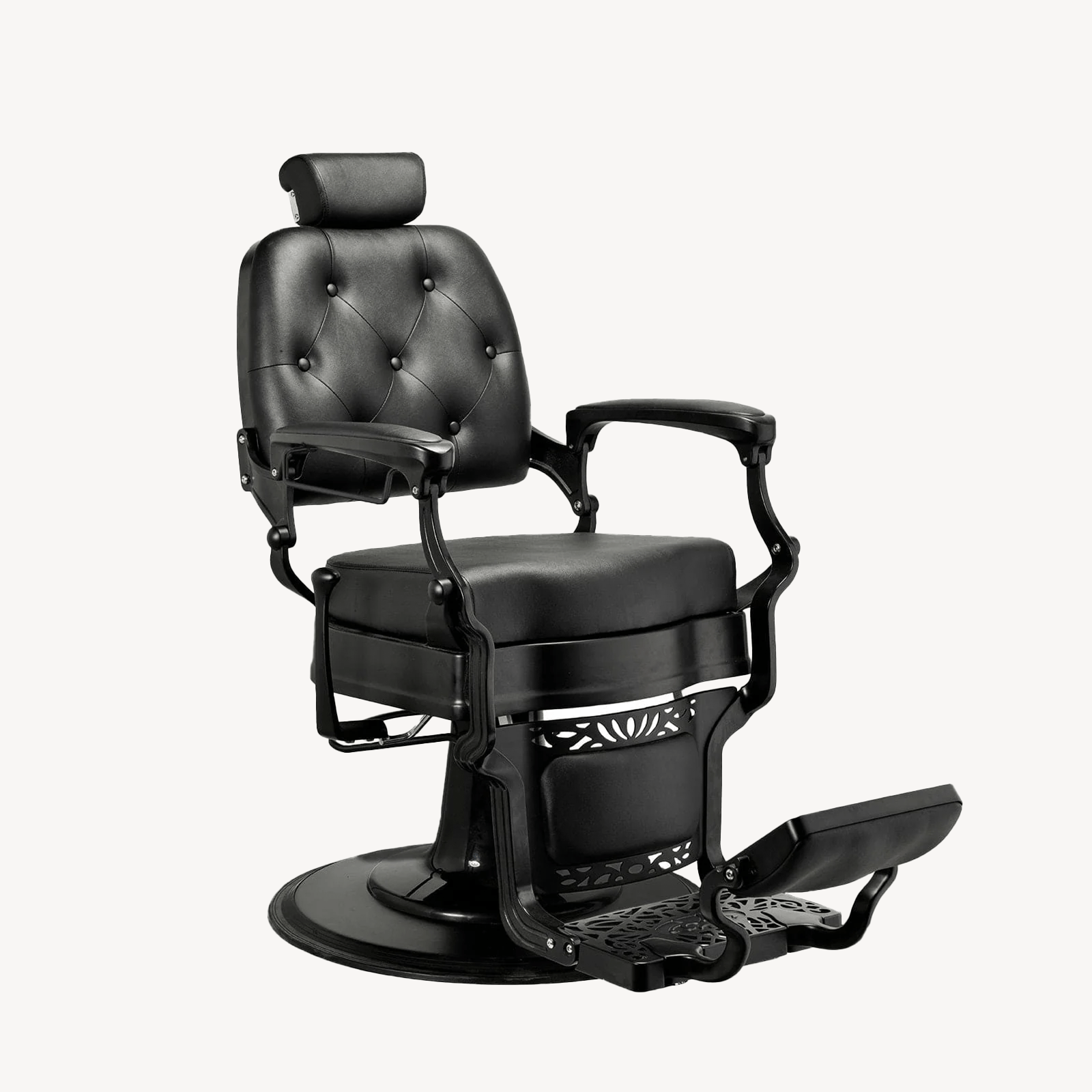 Vintage Barber Chair for Salon & Home - ADAMS Classic Adjustable Styling Chair with Footrest - Perfect for Barbershops, Salons, and Home Grooming Stations