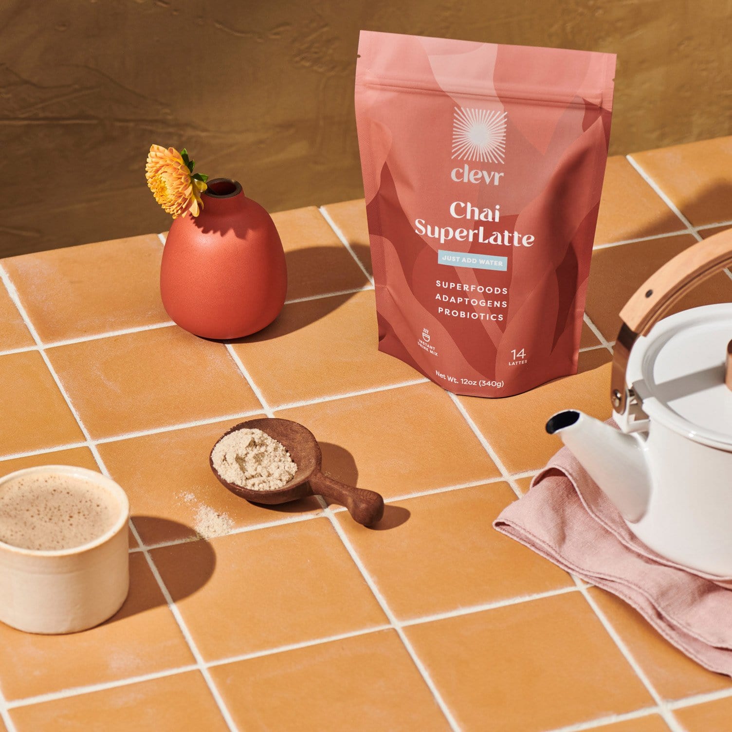 Organic Chai Superlatte Powder - Premium Spiced Tea Latte Mix for Coffee Lovers | Perfect for Home, Office & Cafe Use