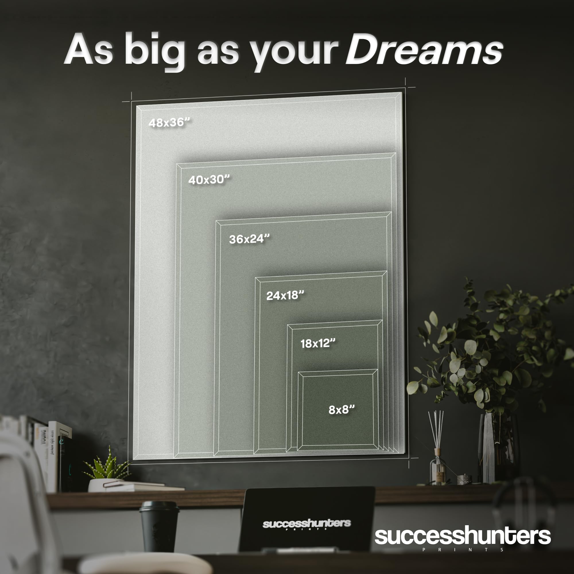 Success Facts Inspirational Wall Art Decor – Handcrafted Motivational Canvas Print, Pre-Framed 36x24 Inches – Perfect for Office, Living Room & Home Decor