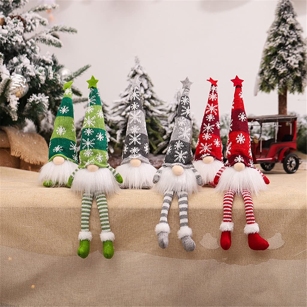 6Pcs Christmas Glowing Faceless Doll Gnome Decorations - Festive Holiday Ornaments for Home, Tree & Gift Giving - Merry Christmas Decor Set (Color A)