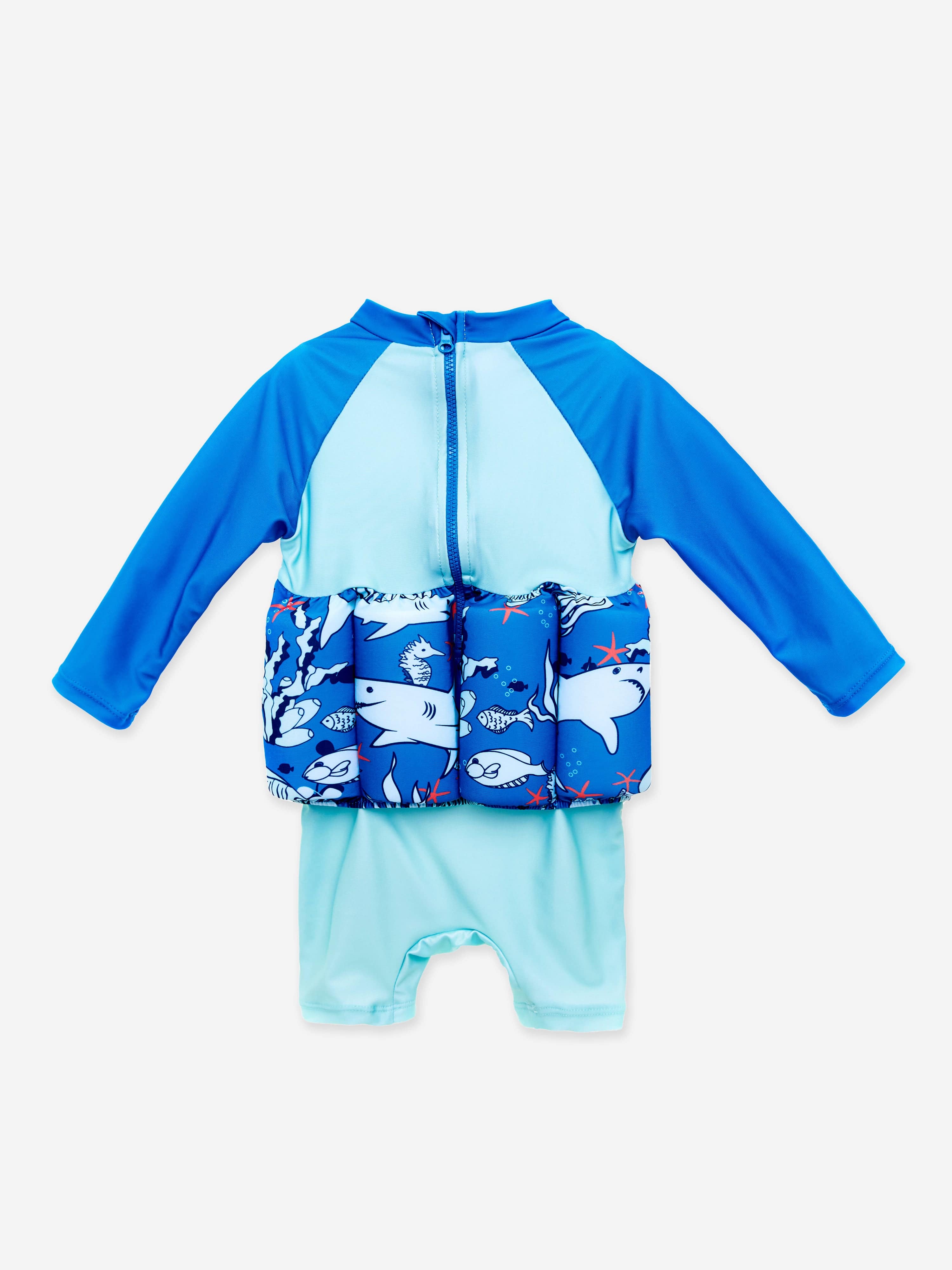 UPF50+ Blue Baby Boys Sealife Float Suit - Safe Swimwear for Toddlers & Infants - Perfect for Pool, Beach & Water Play