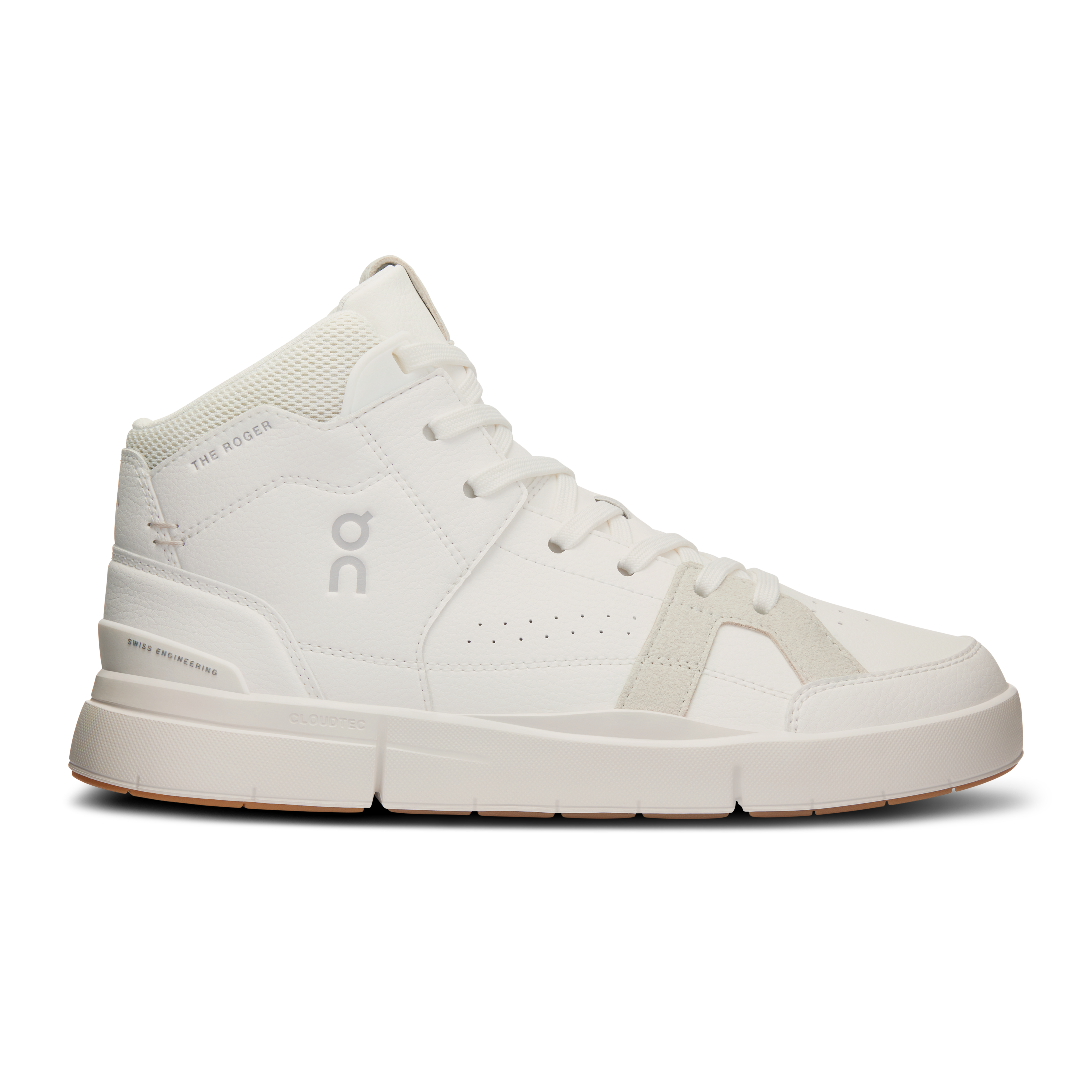 On Running Women's The Roger Clubhouse Mid Shoes - White/Sand | Comfortable Sneakers for Running, Walking & Casual Wear | Perfect for Gym, Workout & Everyday Fashion