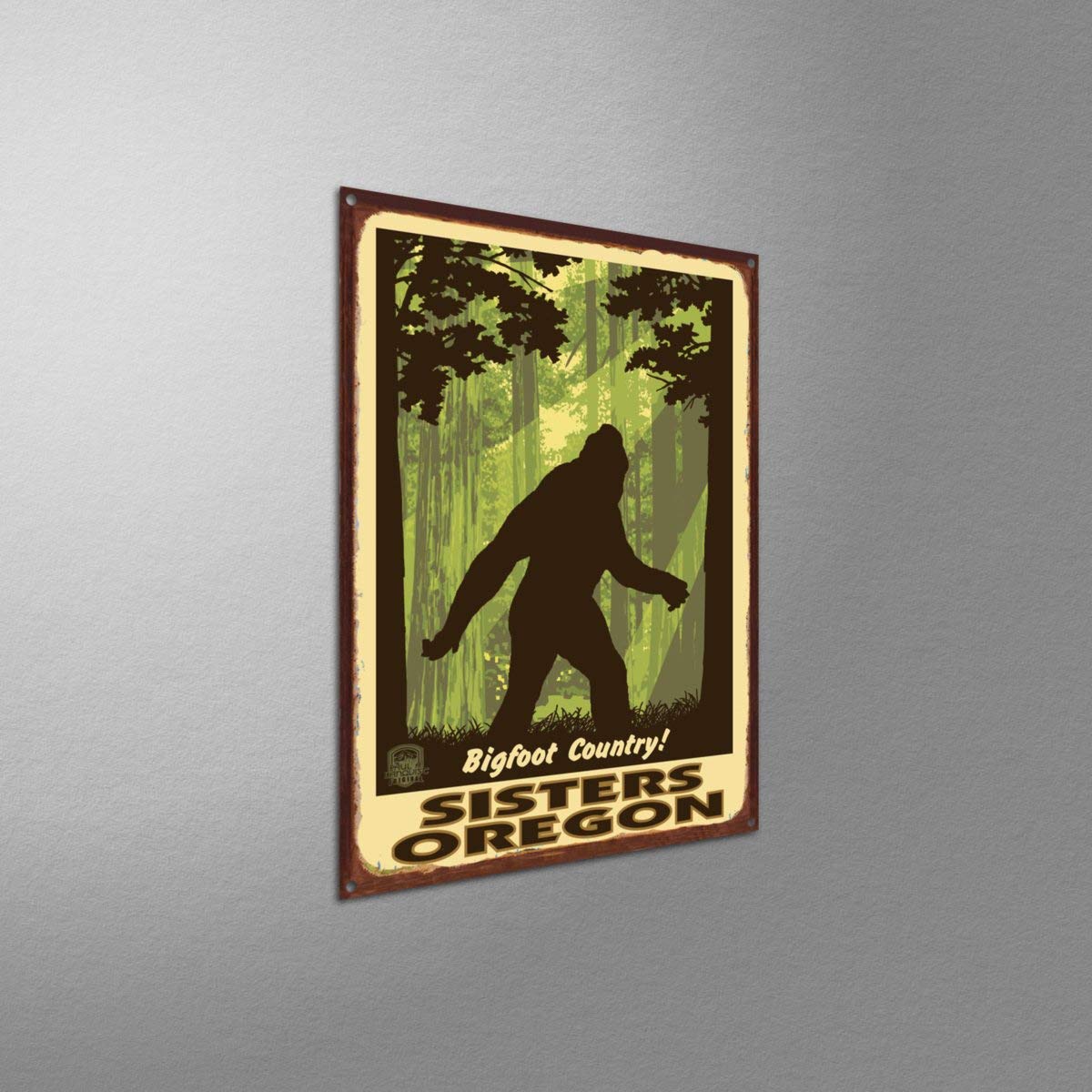 Rustic Metal Art Print of Sisters Oregon - 8.5
