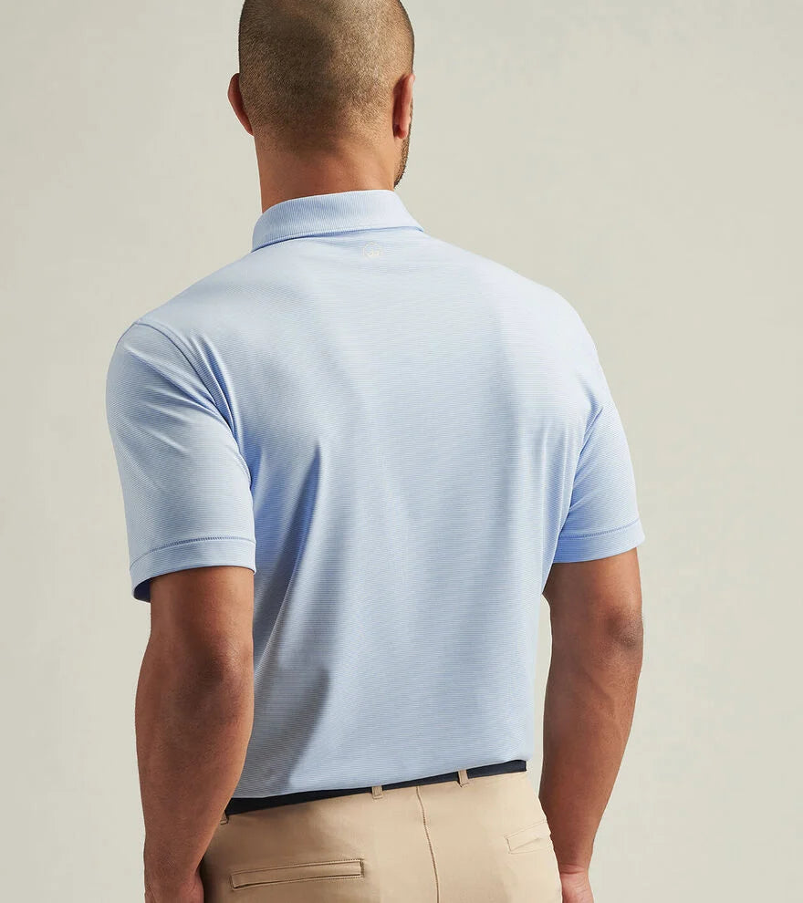 Peter Millar Men's Jubilee Performance Jersey Polo Shirt - Moisture-Wicking, Breathable Golf & Casual Shirt in Blue Fade - Perfect for Golf, Office & Summer Outings