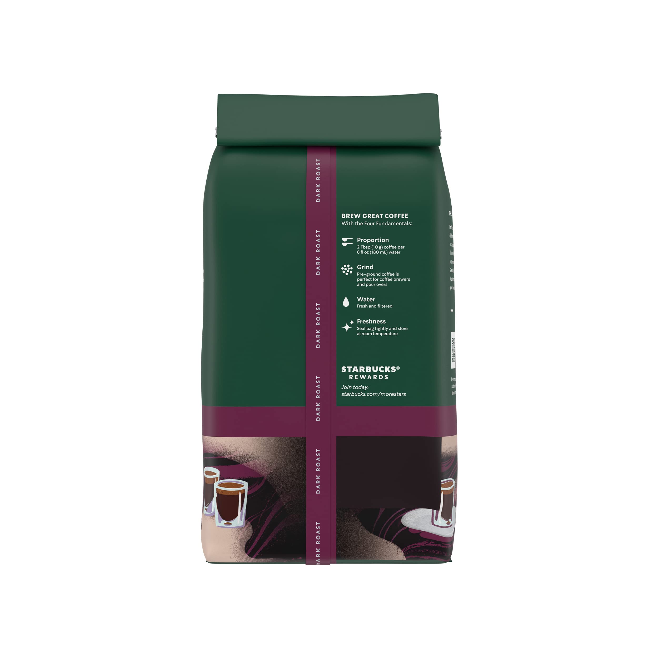 Starbucks Dark Roast Ground Coffee - 100% Arabica Espresso Roast (28 oz Bag) | Perfect for Home Brewing, Office Use & Coffee Gifts