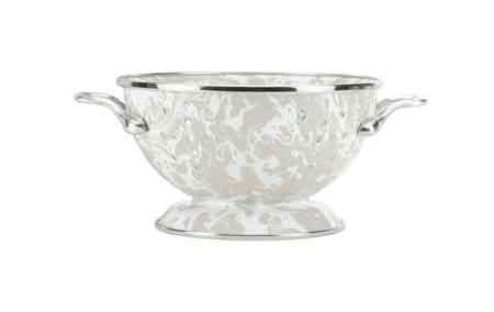 1 Quart Small Colander with Taupe Swirl Design - Perfect for Straining Pasta, Washing Fruits & Vegetables in Kitchen