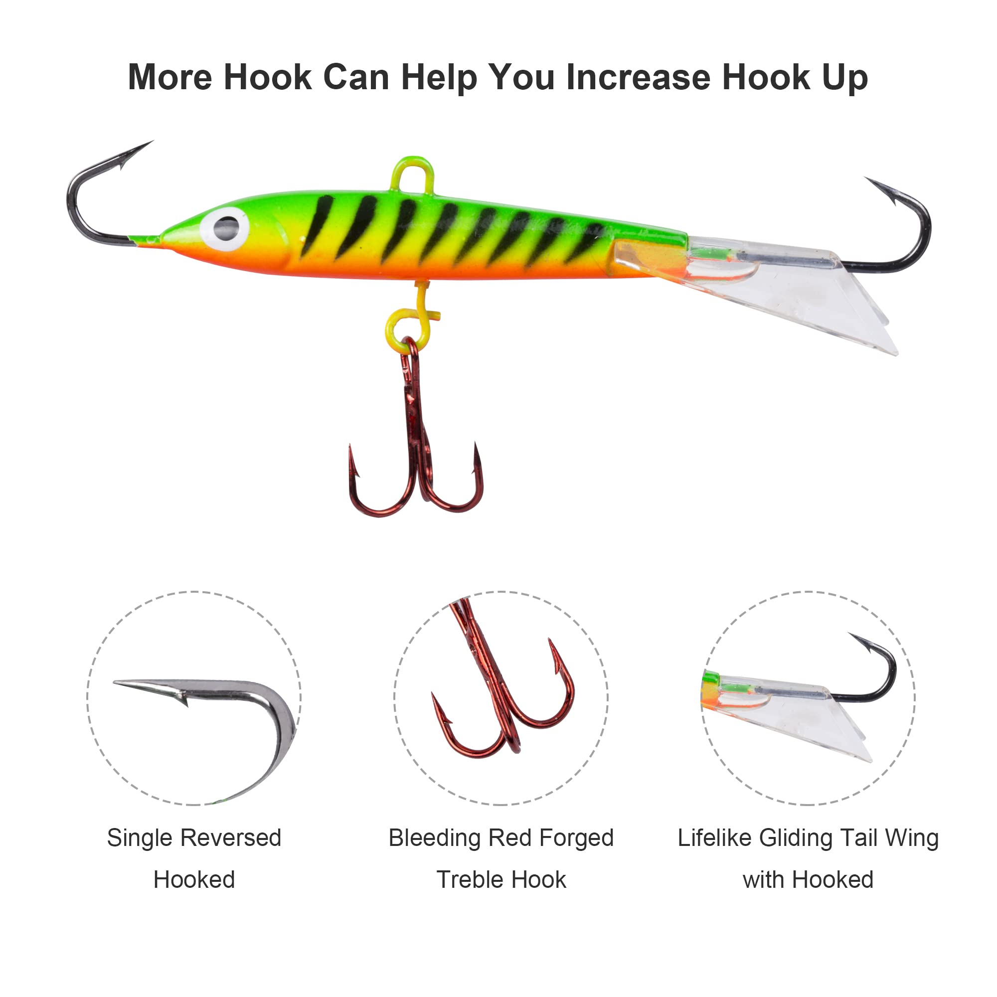 Premium Ice Fishing Jigs & Lures Kit with Tackle Box - Crappie Jig Heads for Winter Ice Fishing (14/15/16/31pcs) - Perfect for Ice Angling, Crappie & Panfish Fishing in Frozen Lakes
