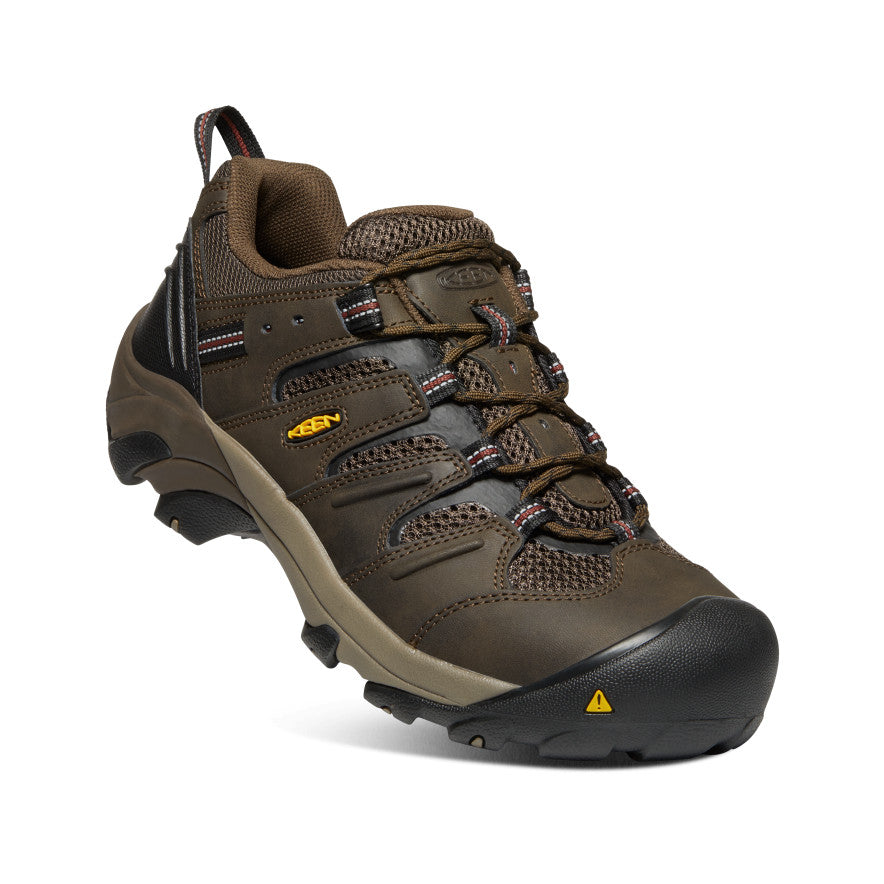 Men's Lansing Low Steel Toe Work Boots - Cascade Brown/Fired Brick - Durable Safety Shoes for Construction, Warehouse & Outdoor Work