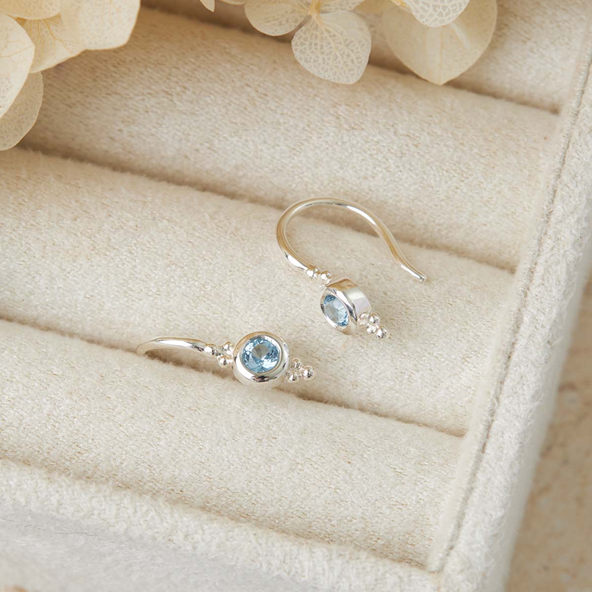 Glistening Blue Topaz Earrings for Women – Elegant Sterling Silver Dangle Earrings | Perfect for Weddings, Parties & Special Occasions